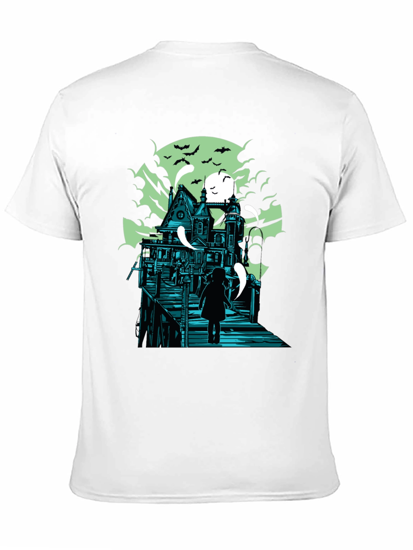 Haunted House Graphic Print T-Shirt