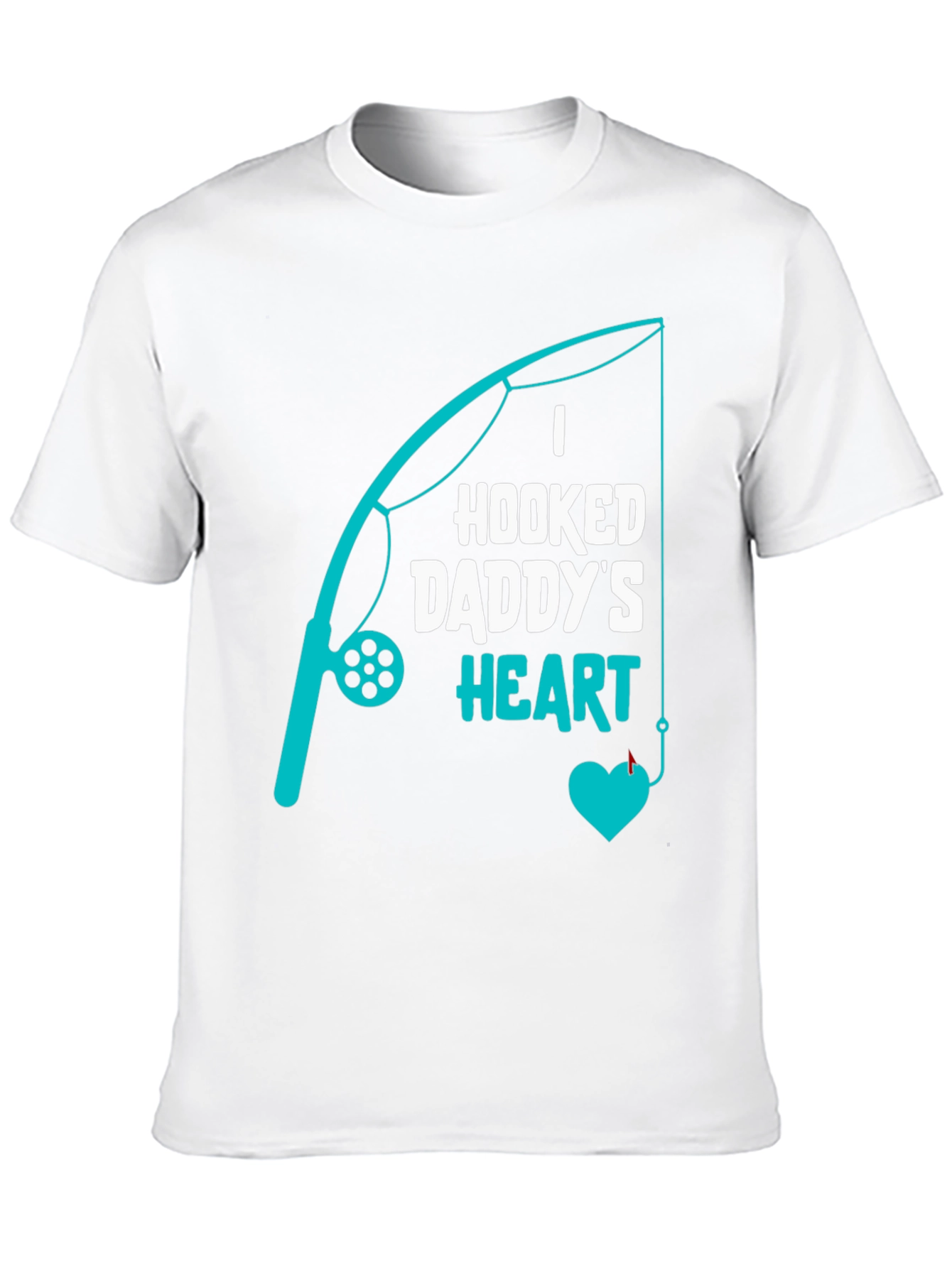 Hooked Daddys Heart Fishing T-Shirt