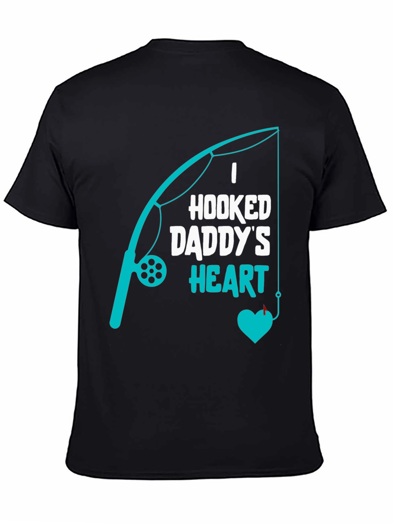 Hooked Daddys Heart Fishing T-Shirt