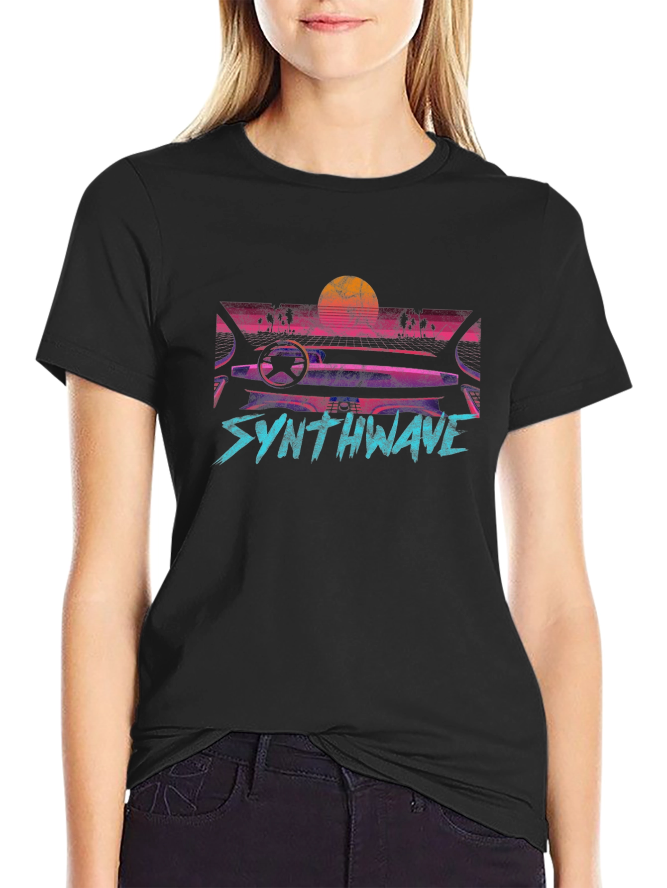 Synthwave Retro Car Graphic T-Shirt