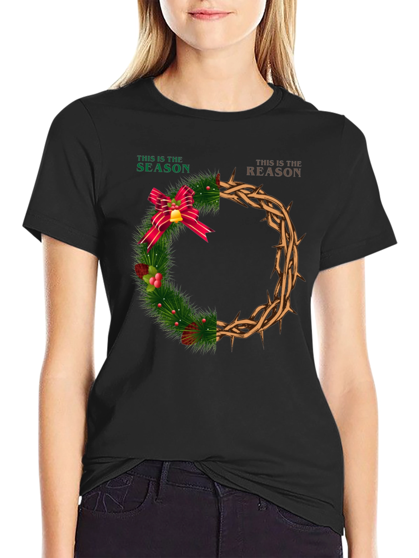 Season & Reason Christmas Wreath Graphic T-Shirt
