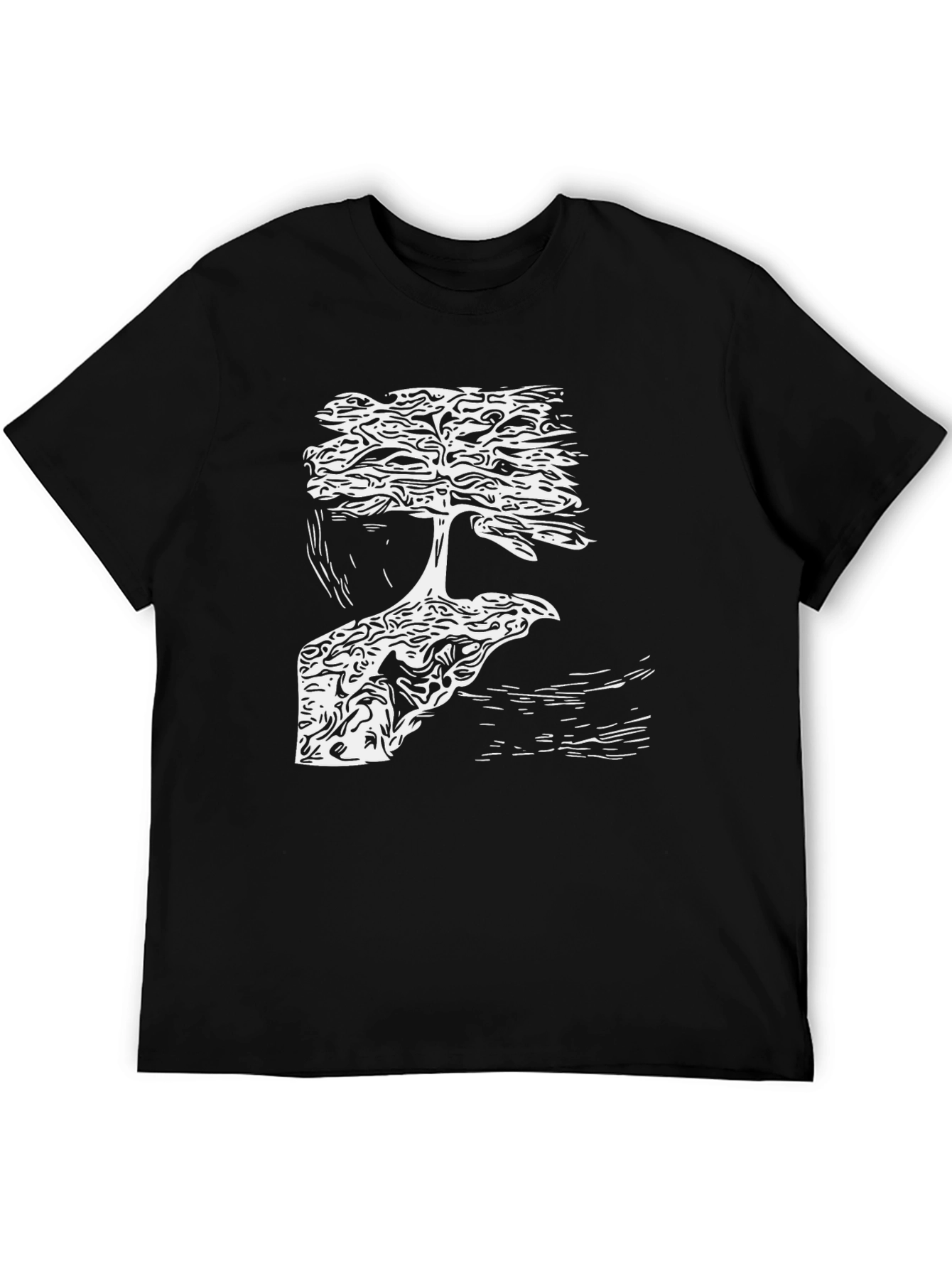 Bonsai Tree Graphic Tee - Black Cotton Blend