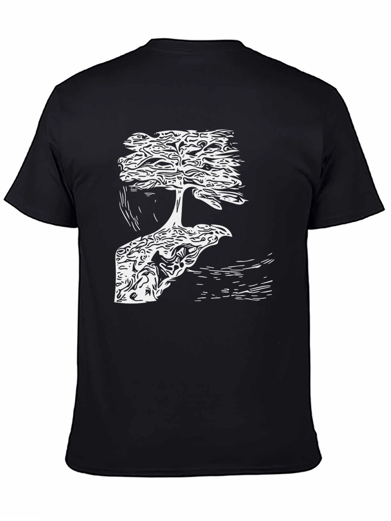 Bonsai Tree Graphic Tee - Black Cotton Blend