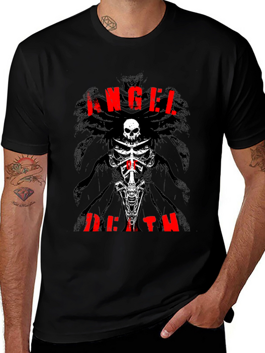Angel Death Graphic T-Shirt - Skull & Bones Design