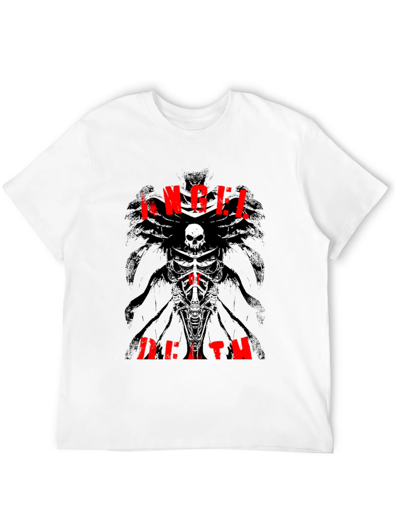 Angel Death Graphic T-Shirt - Skull & Bones Design