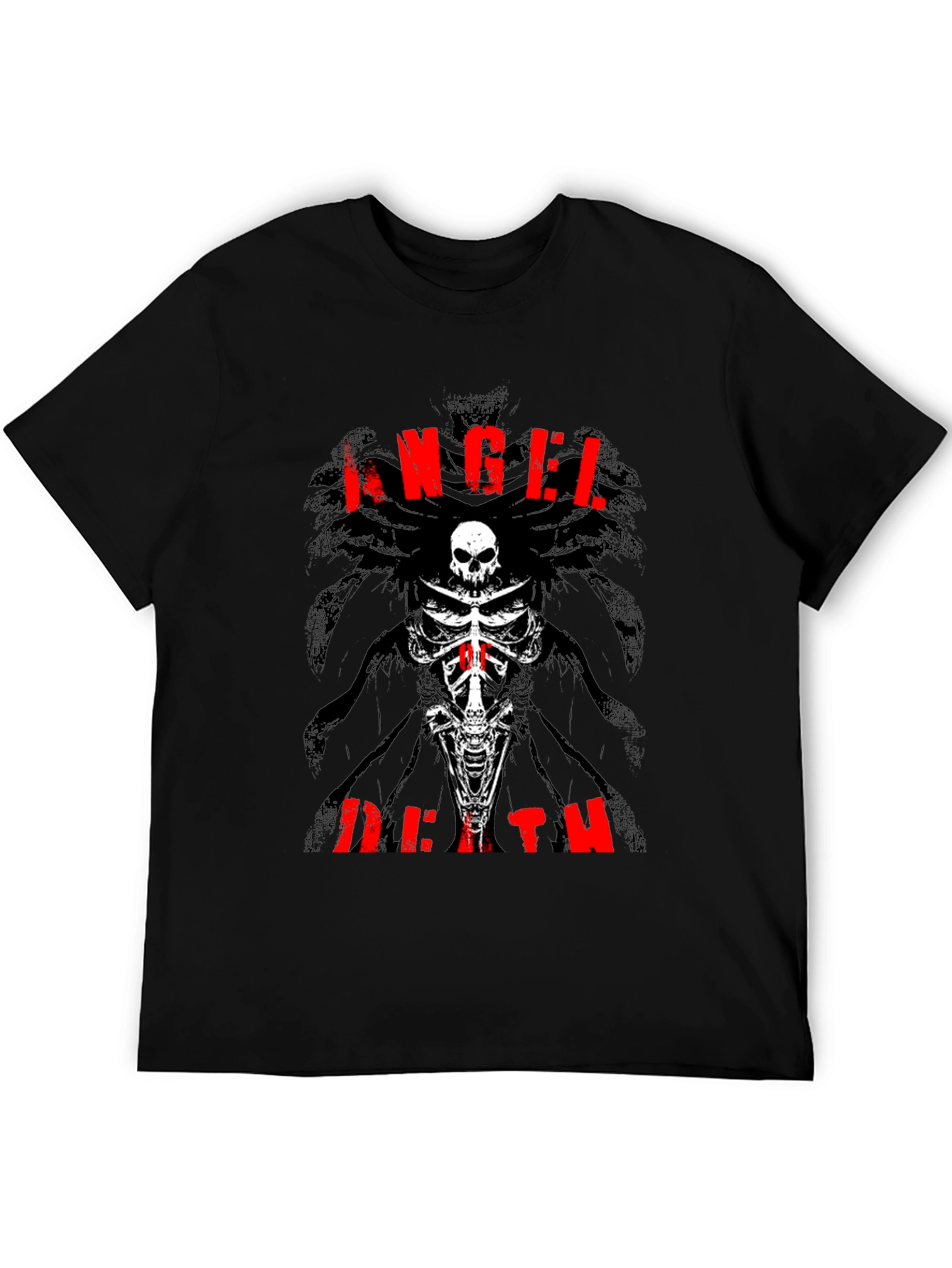 Angel Death Graphic T-Shirt - Skull & Bones Design