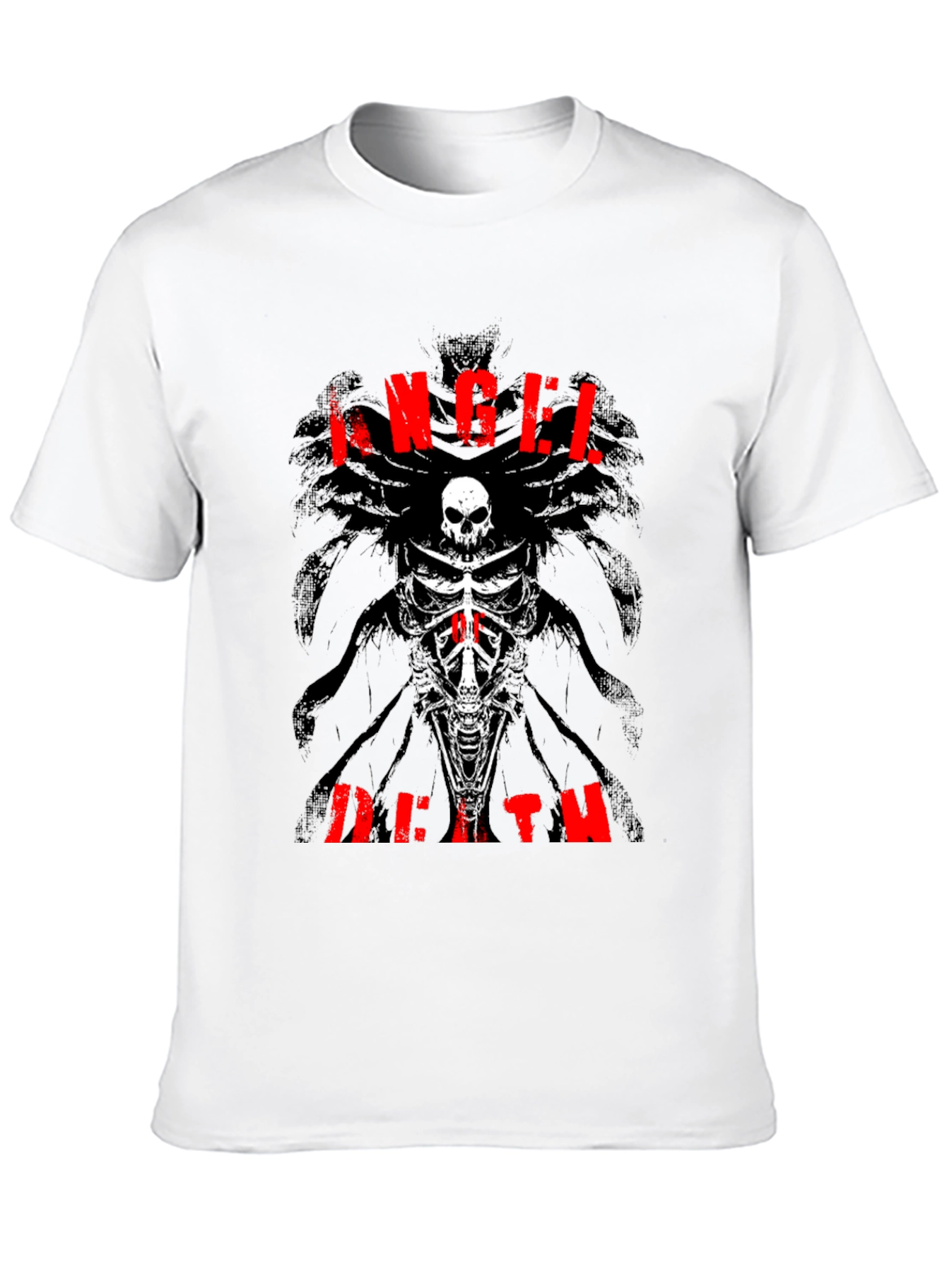 Angel Death Graphic T-Shirt - Skull & Bones Design