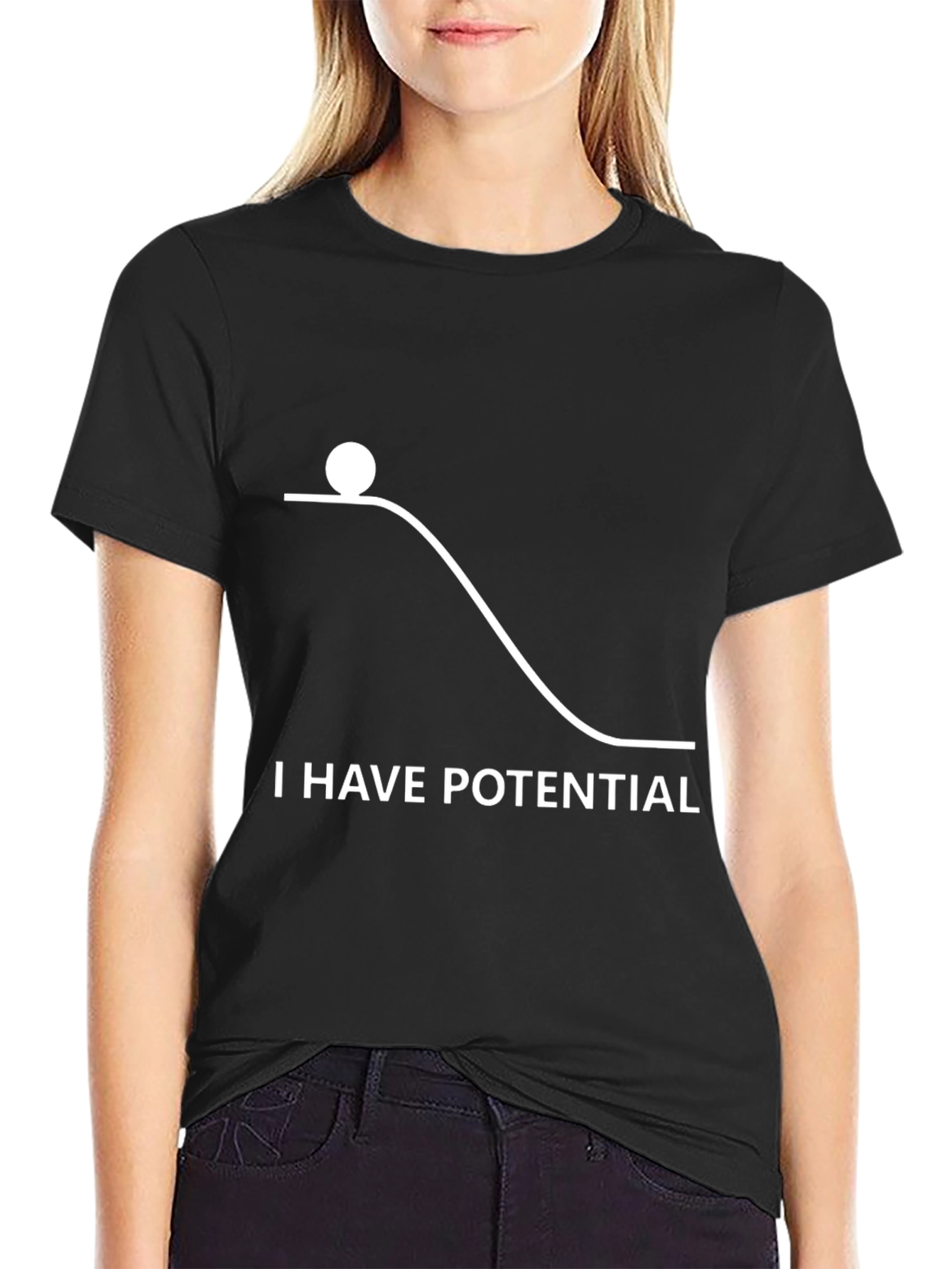 Potential Energy Humor Graphic T-Shirt