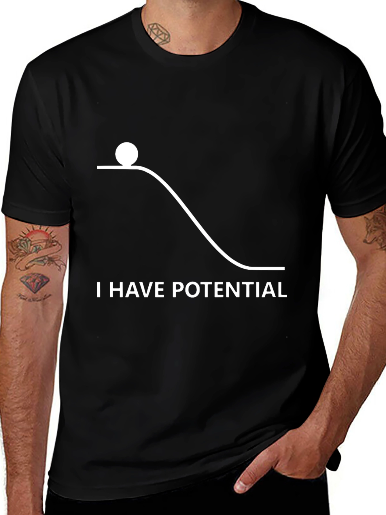 Potential Energy Humor Graphic T-Shirt