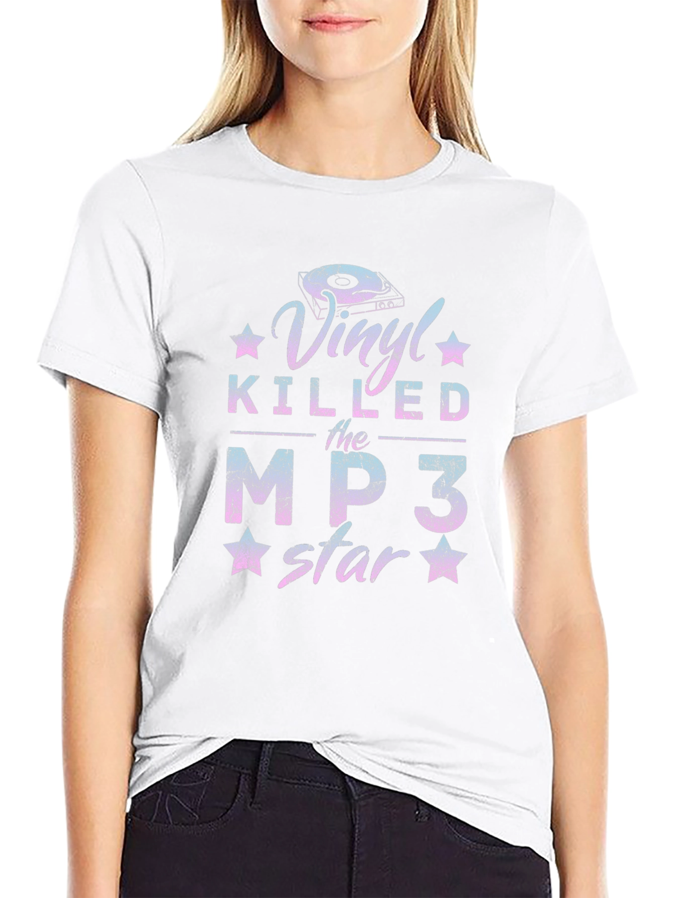 Vinyl Killed the MP3 Star Graphic T-Shirt