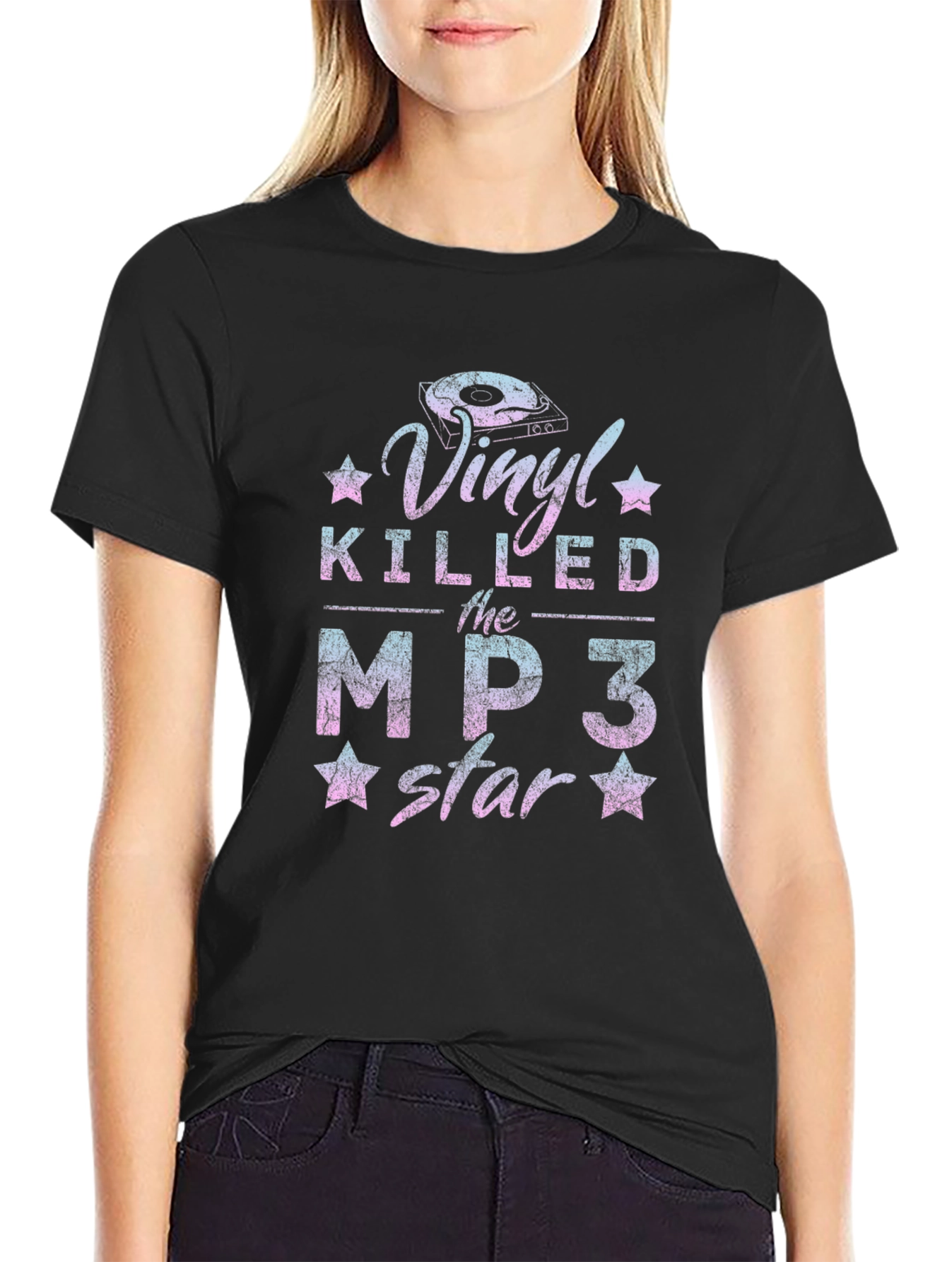 Vinyl Killed the MP3 Star Graphic T-Shirt