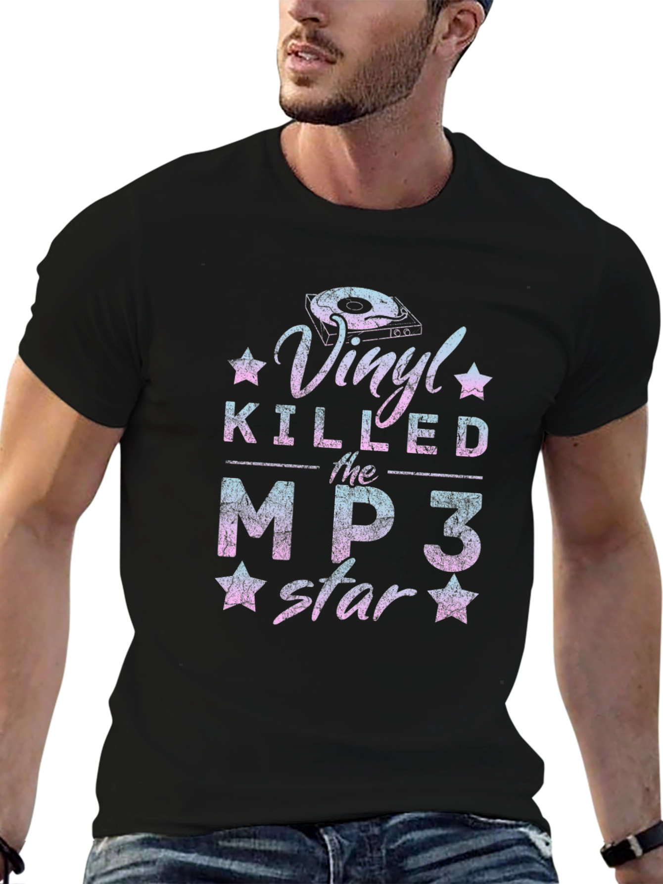 Vinyl Killed the MP3 Star Graphic T-Shirt