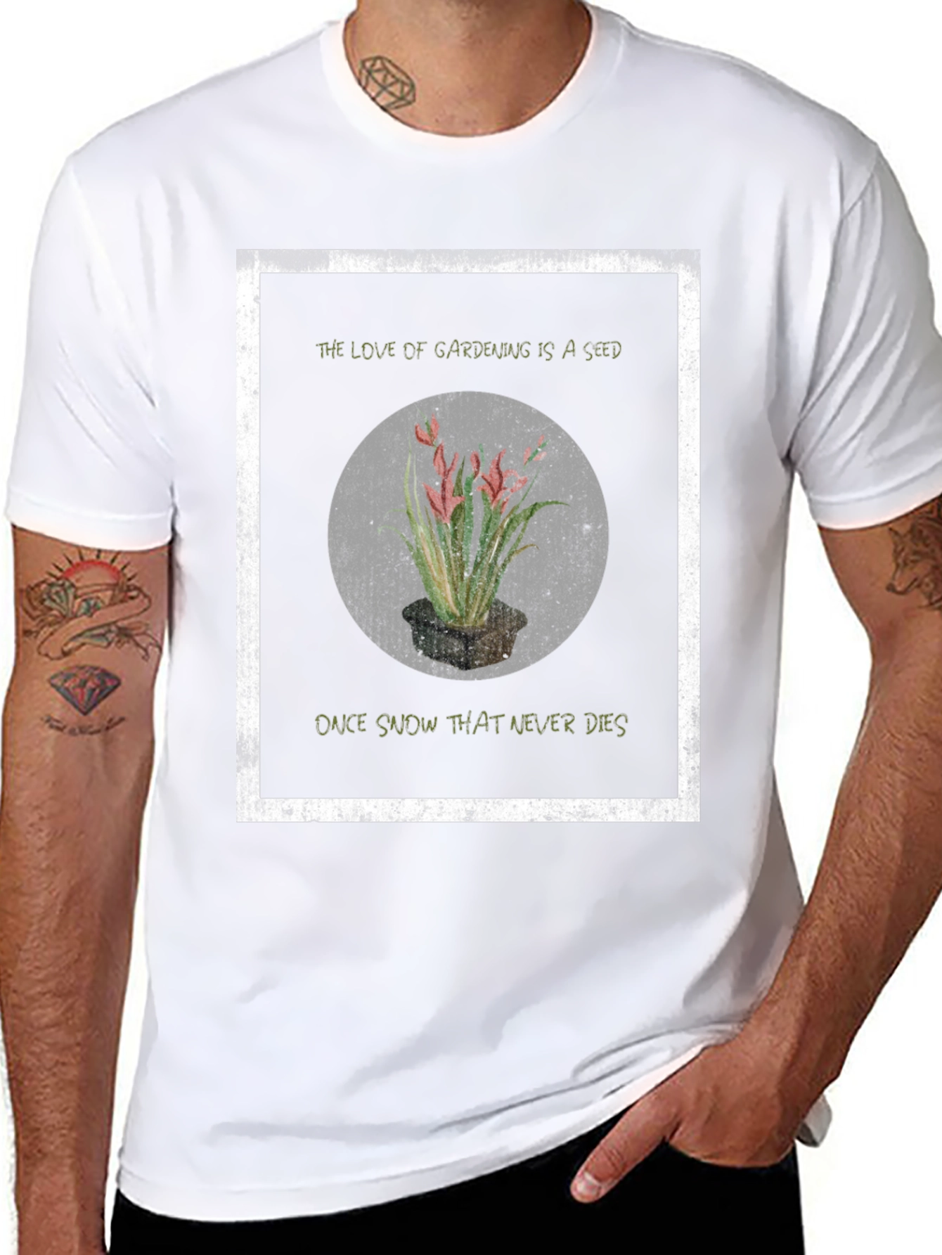 Gardening Seed Black Graphic T-Shirt