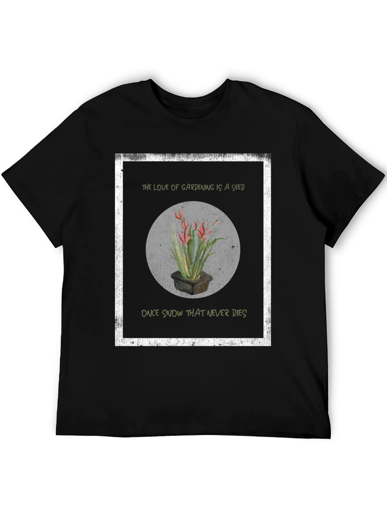 Gardening Seed Black Graphic T-Shirt