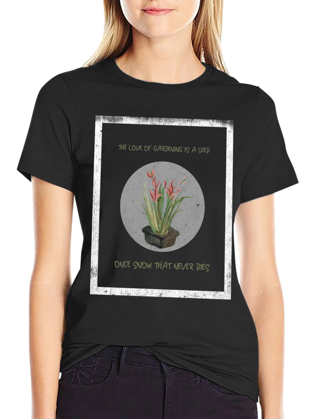 Gardening Seed Black Graphic T-Shirt