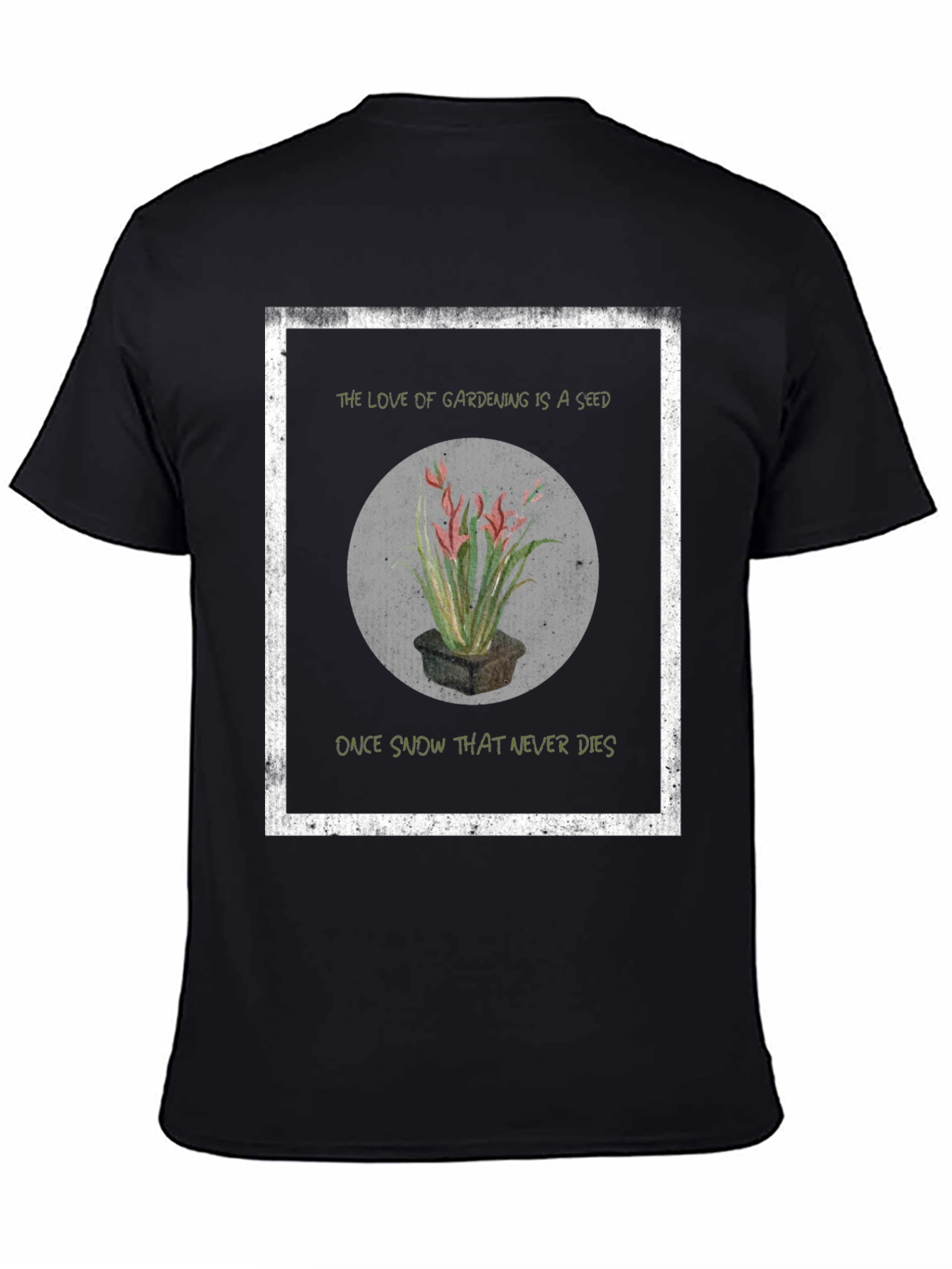 Gardening Seed Black Graphic T-Shirt