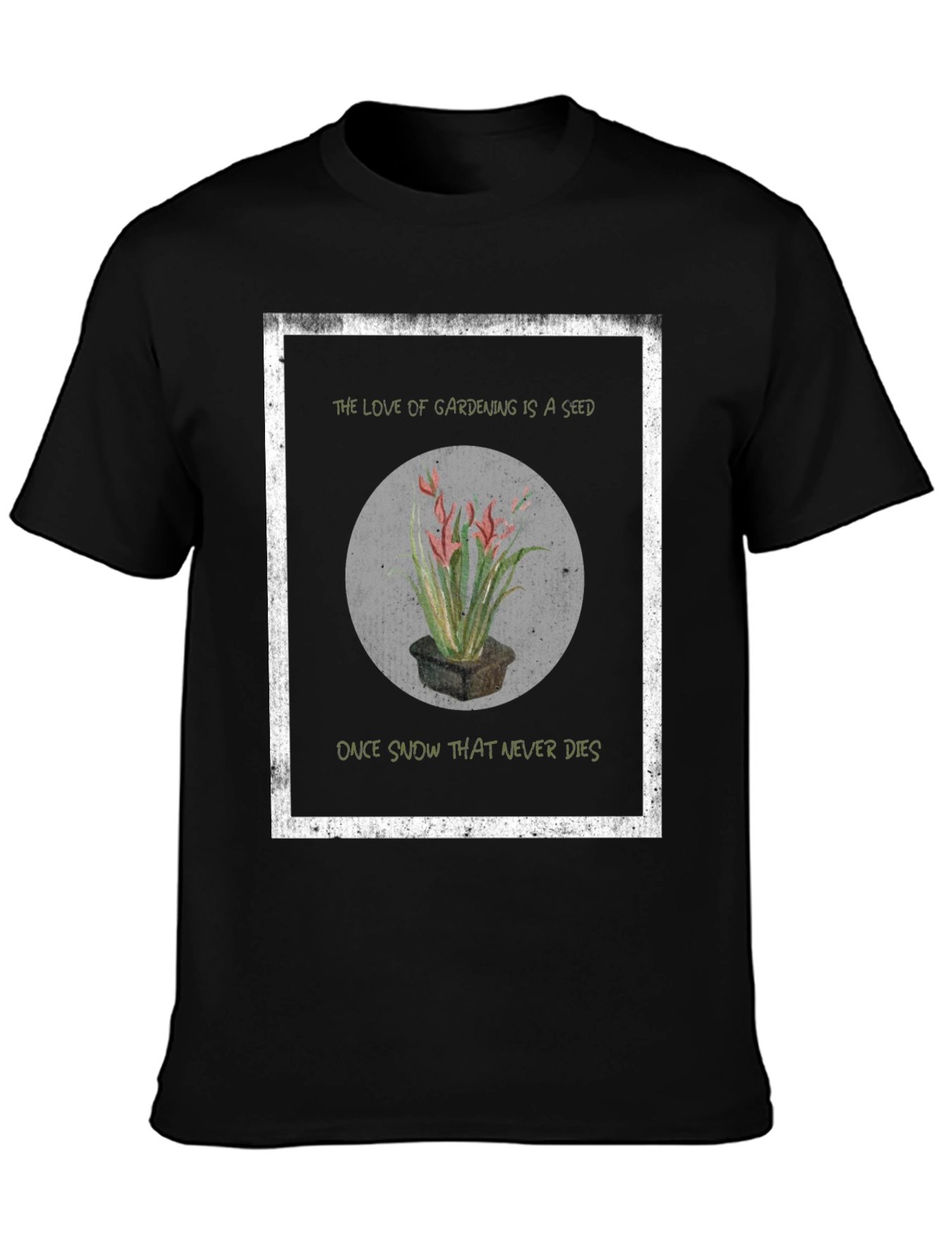 Gardening Seed Black Graphic T-Shirt