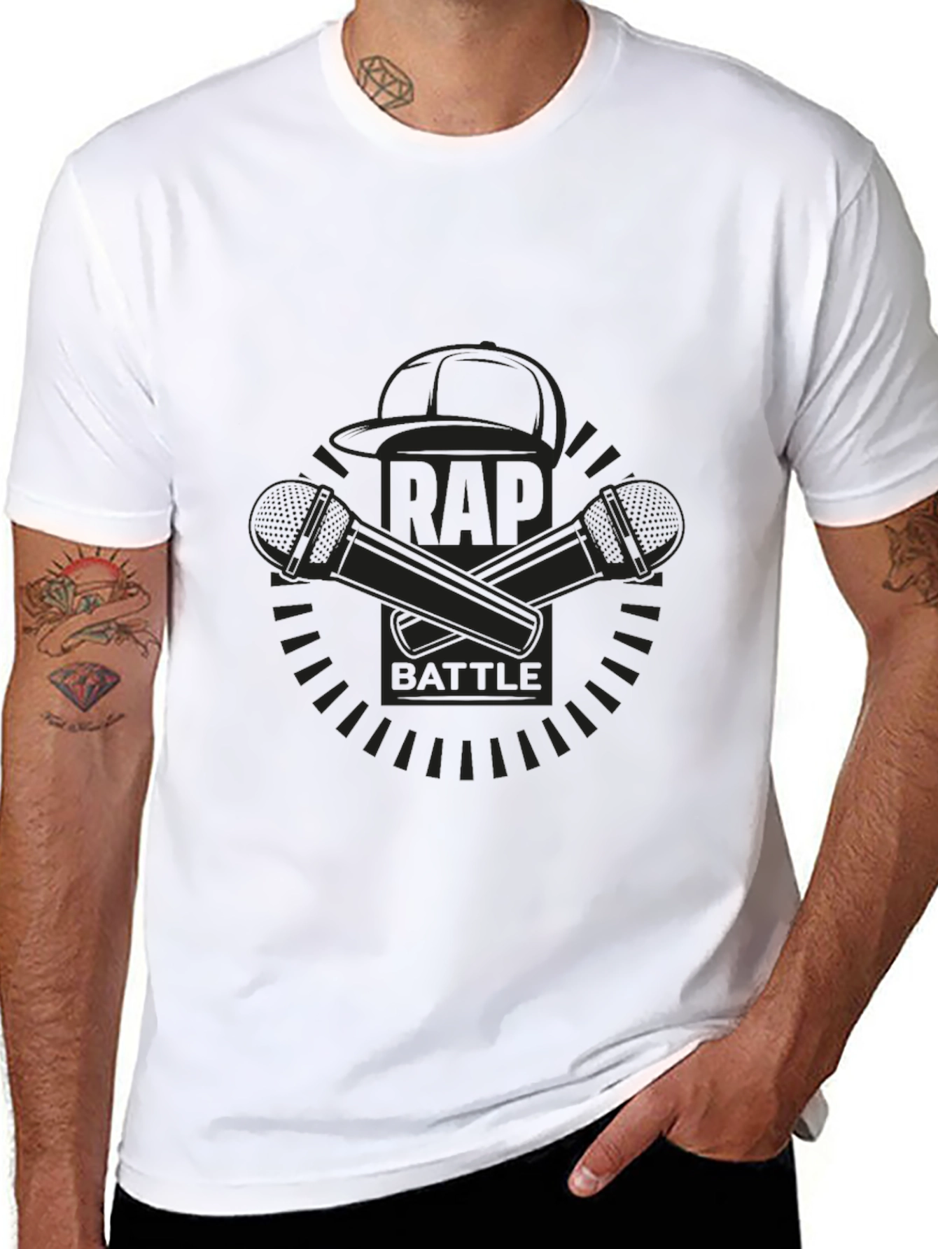 Rap Battle Graphic T-Shirt - Black