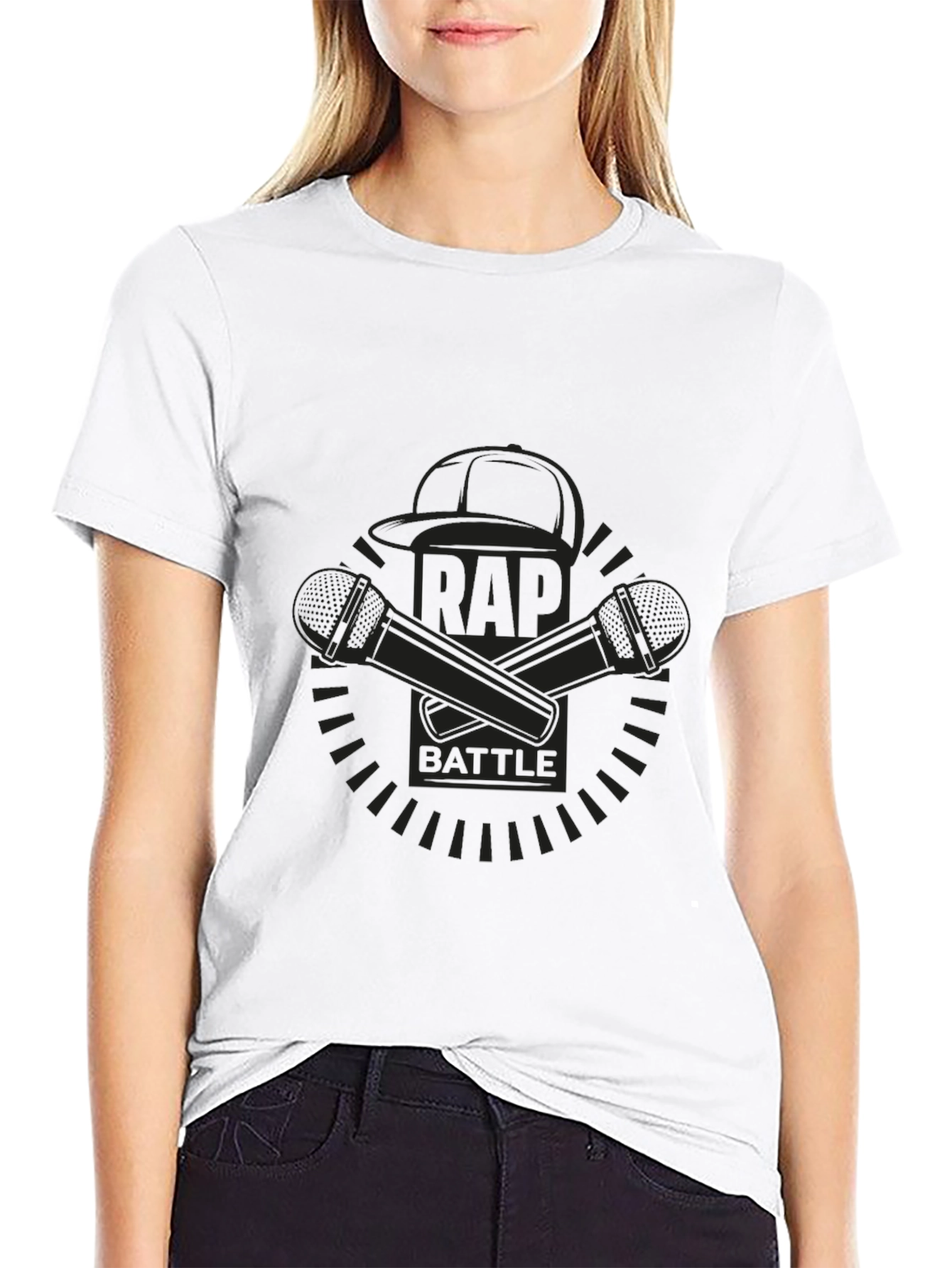 Rap Battle Graphic T-Shirt - Black