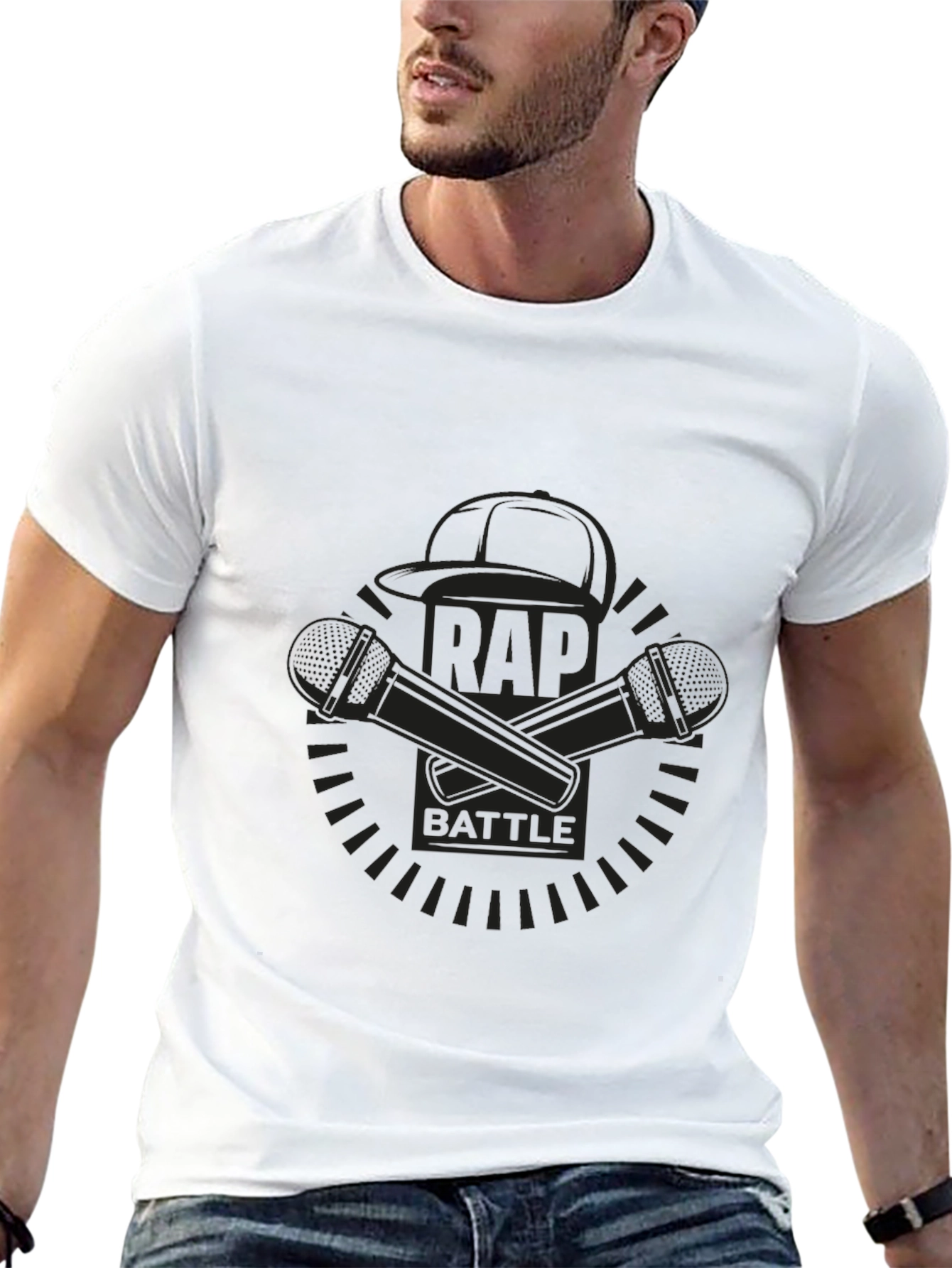 Rap Battle Graphic T-Shirt - Black