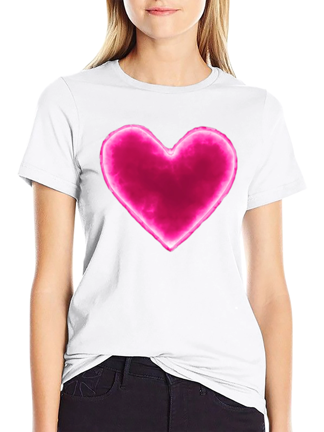 Heart Graphic Black Tee - Modern Love T-Shirt