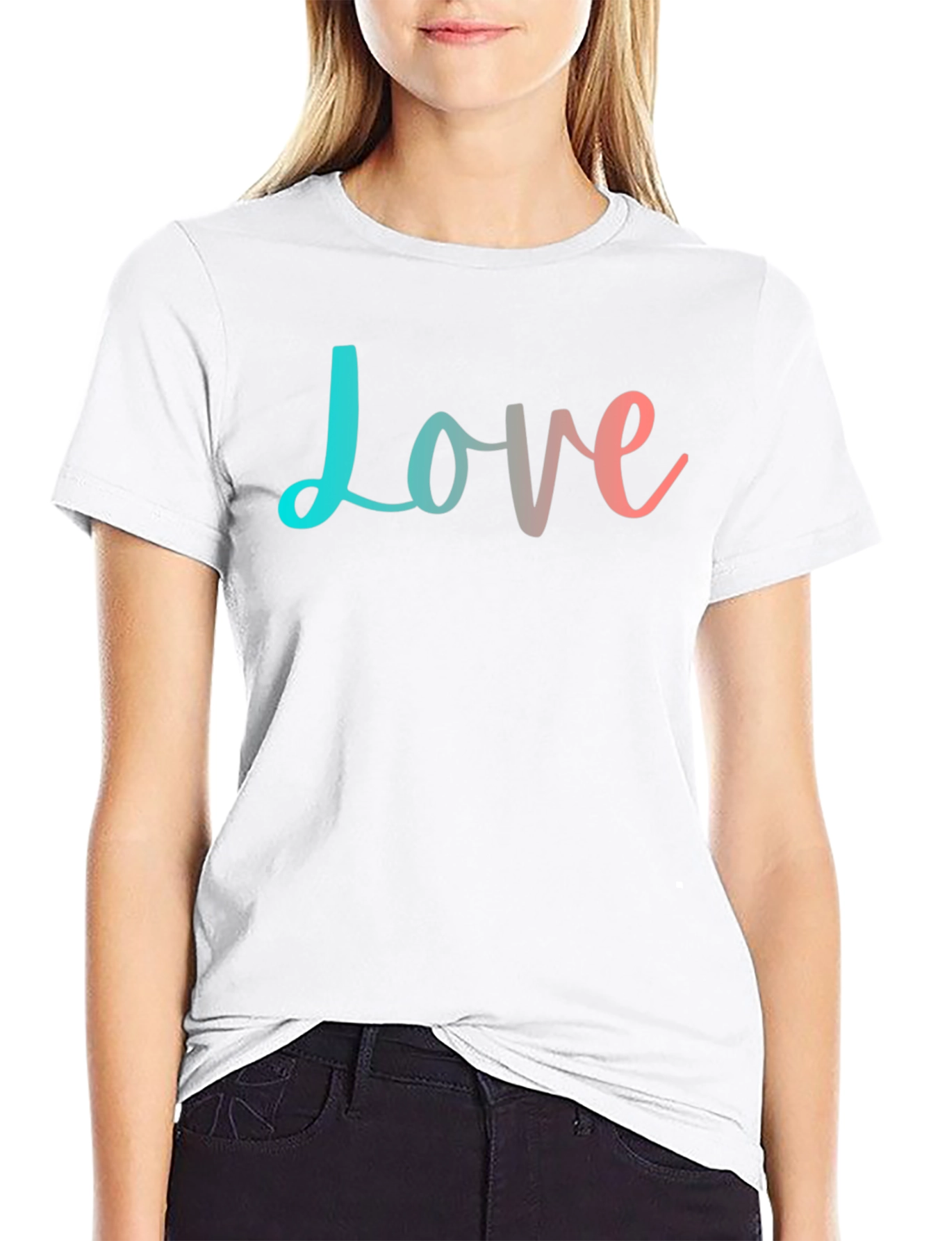 Love T-Shirt - Trendy Gradient Design - Black