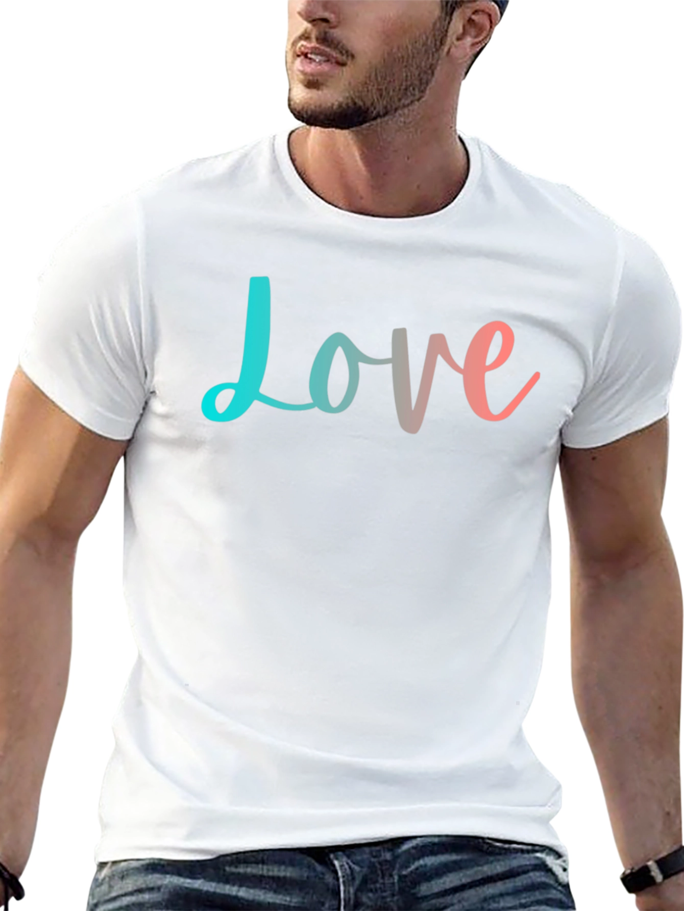 Love T-Shirt - Trendy Gradient Design - Black