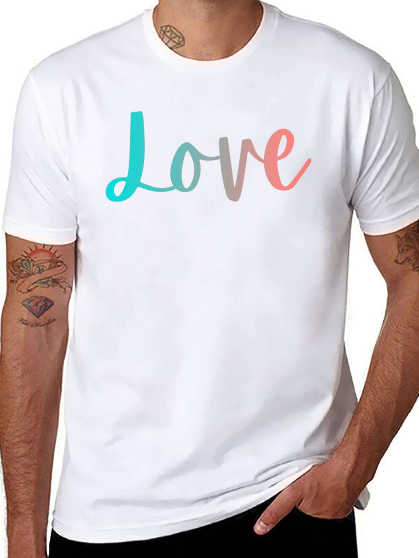 Love T-Shirt - Trendy Gradient Design - Black