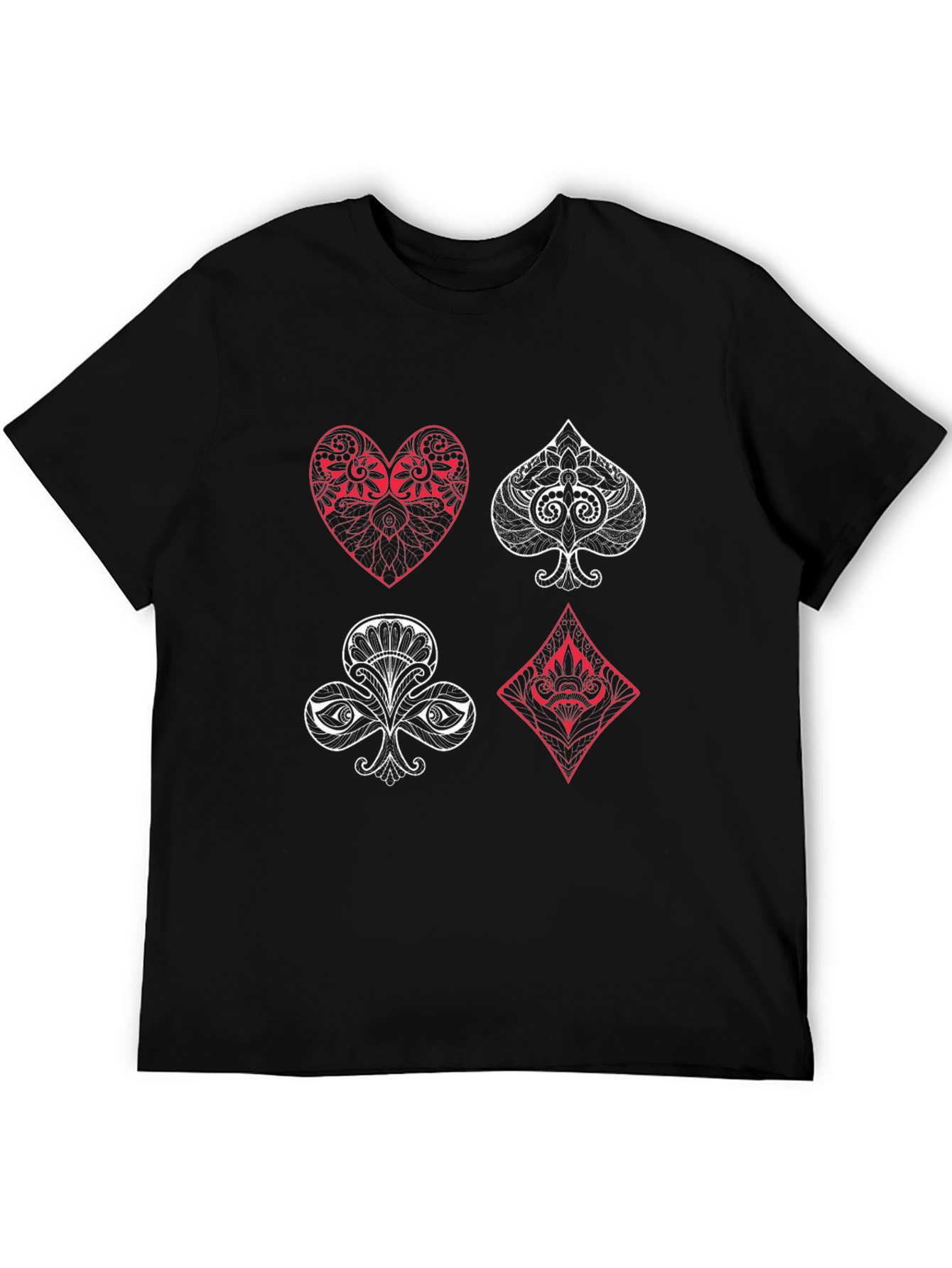 Playing Card Suits Graphic Tee - Unique Design
