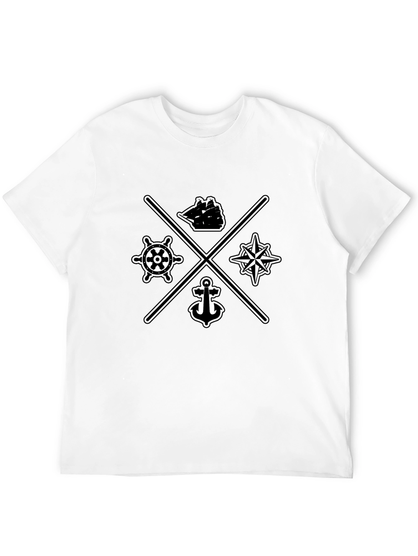Nautical Compass Ship Wheel Anchor T-Shirt