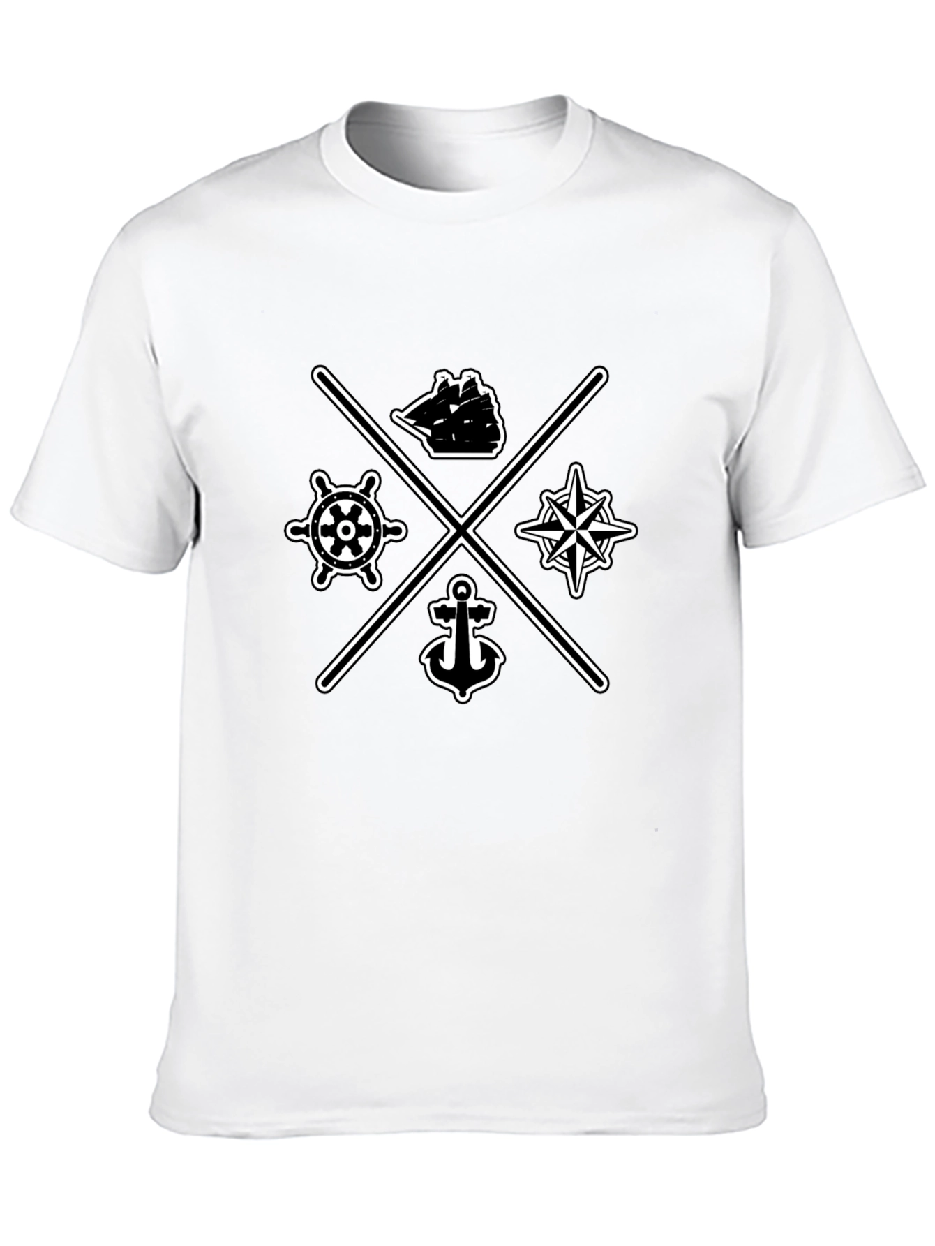 Nautical Compass Ship Wheel Anchor T-Shirt