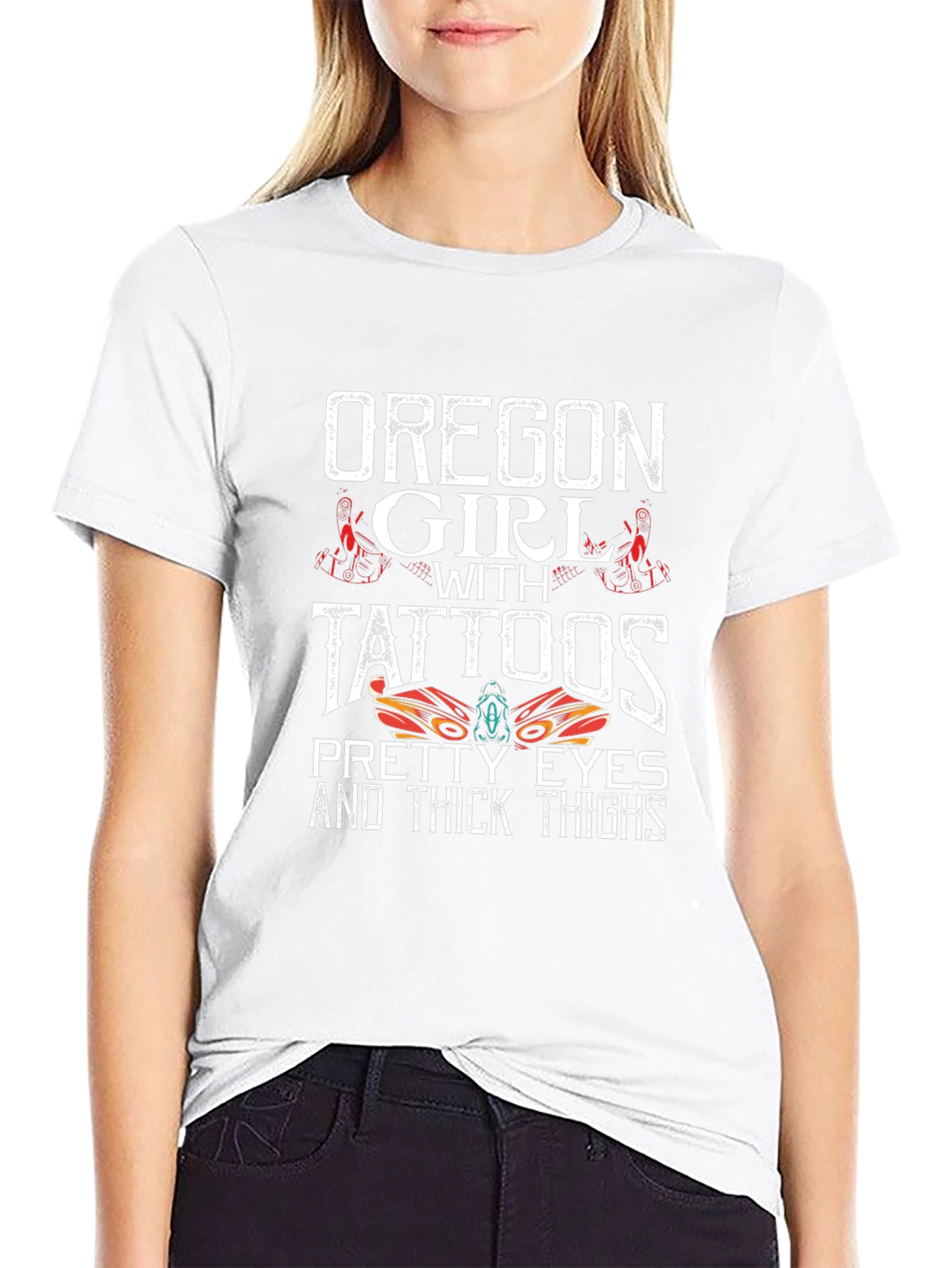 Oregon Girl with Tattoos Graphic T-Shirt