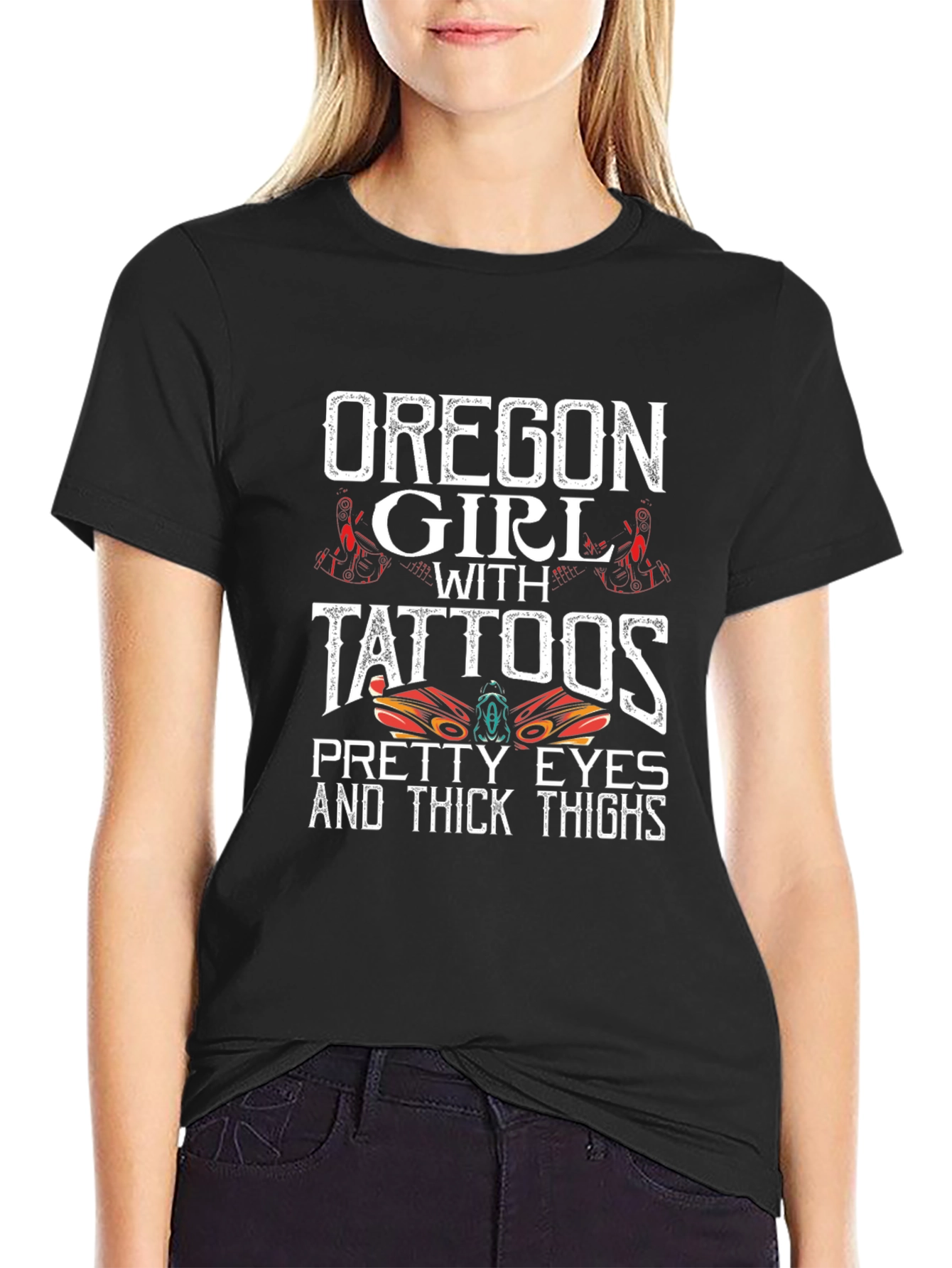 Oregon Girl with Tattoos Graphic T-Shirt