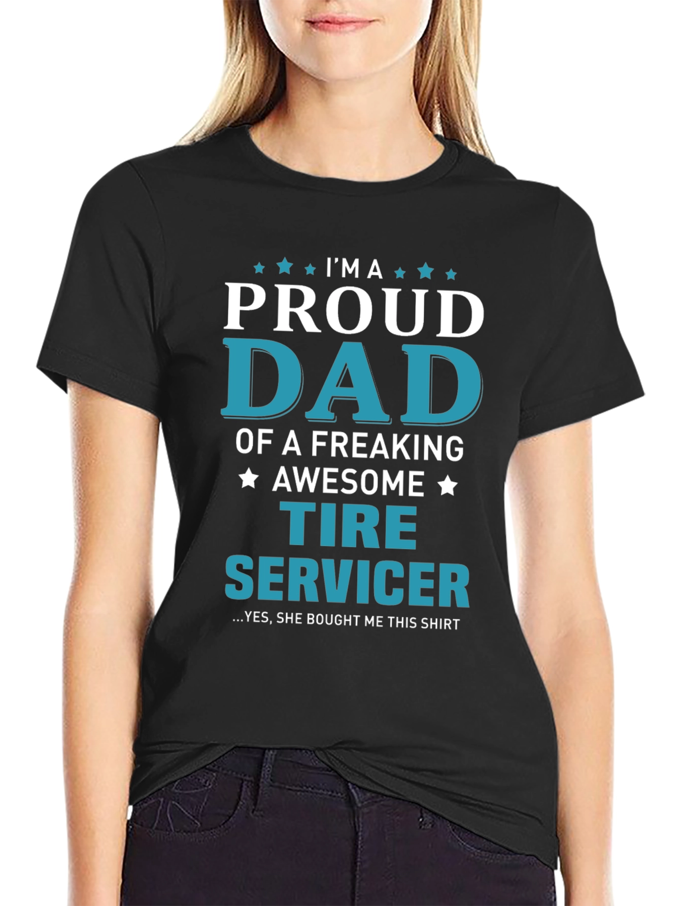 Proud Dad Tire Servicer Graphic T-Shirt