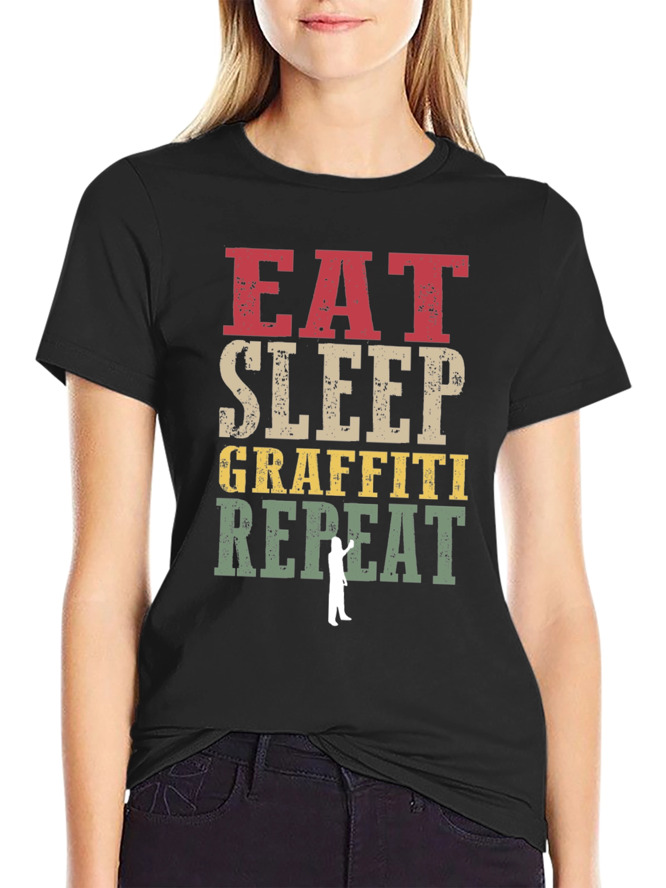 Eat Sleep Graffiti Repeat Graphic Tee