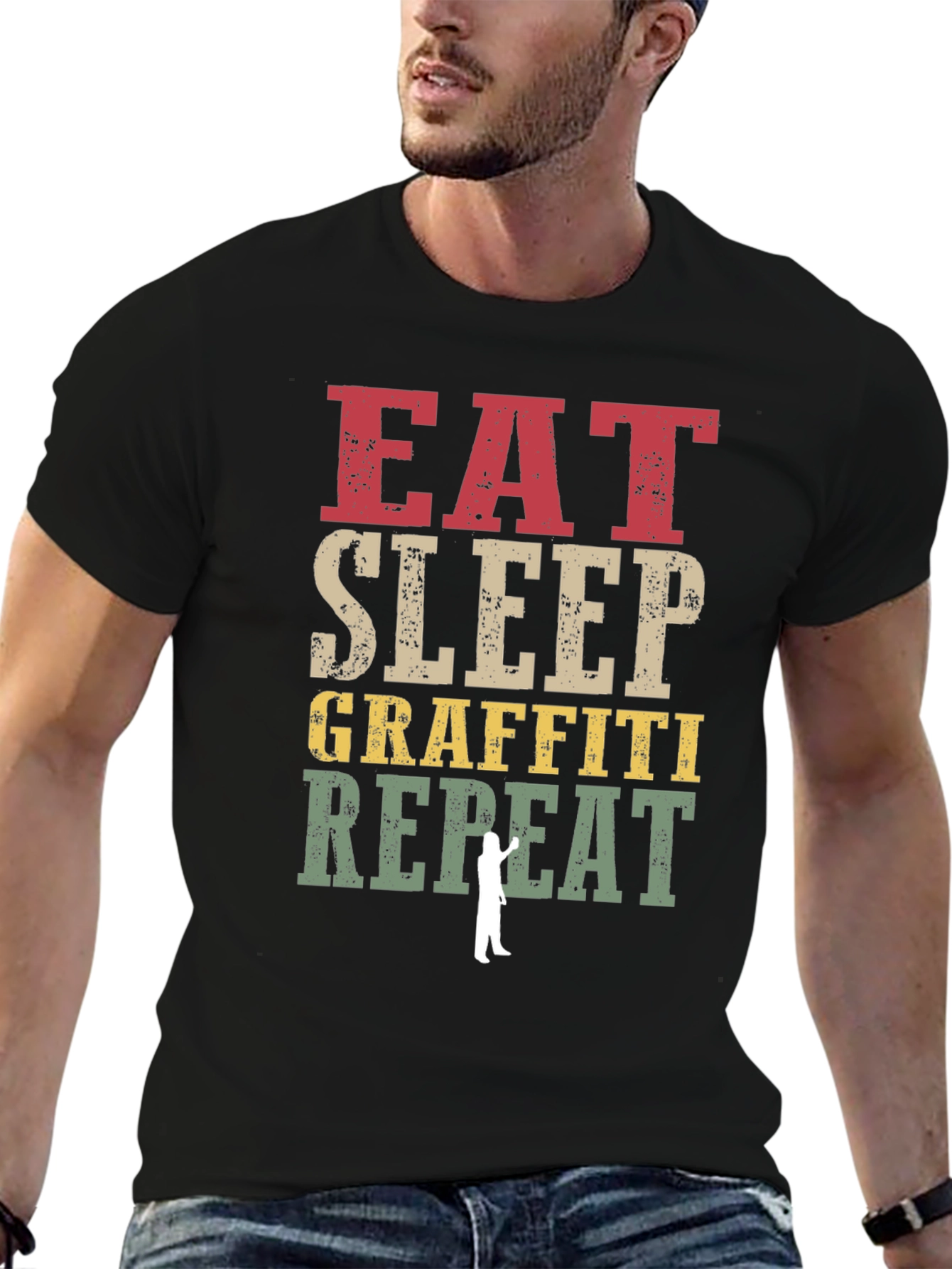Eat Sleep Graffiti Repeat Graphic Tee