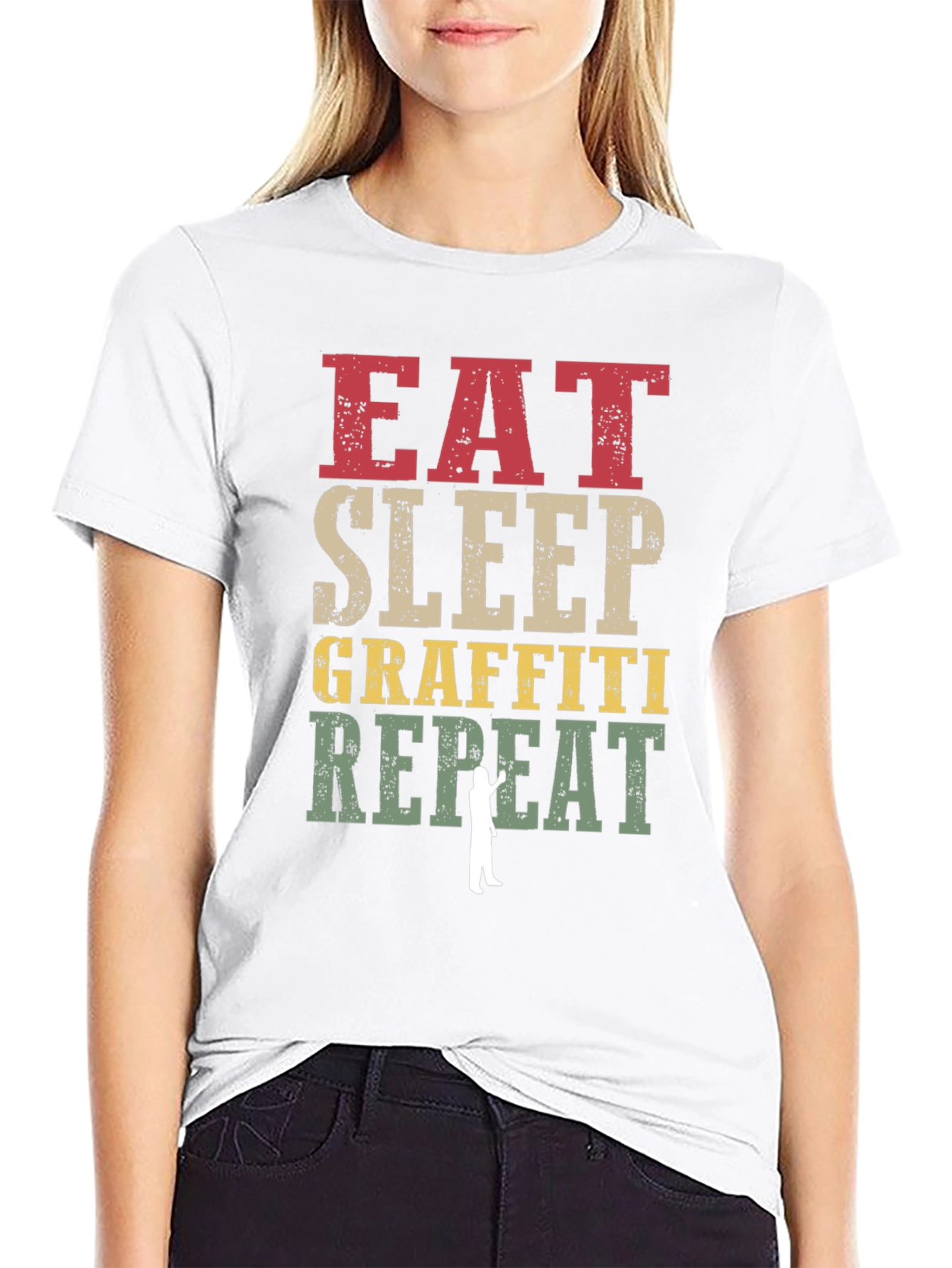 Eat Sleep Graffiti Repeat Graphic Tee