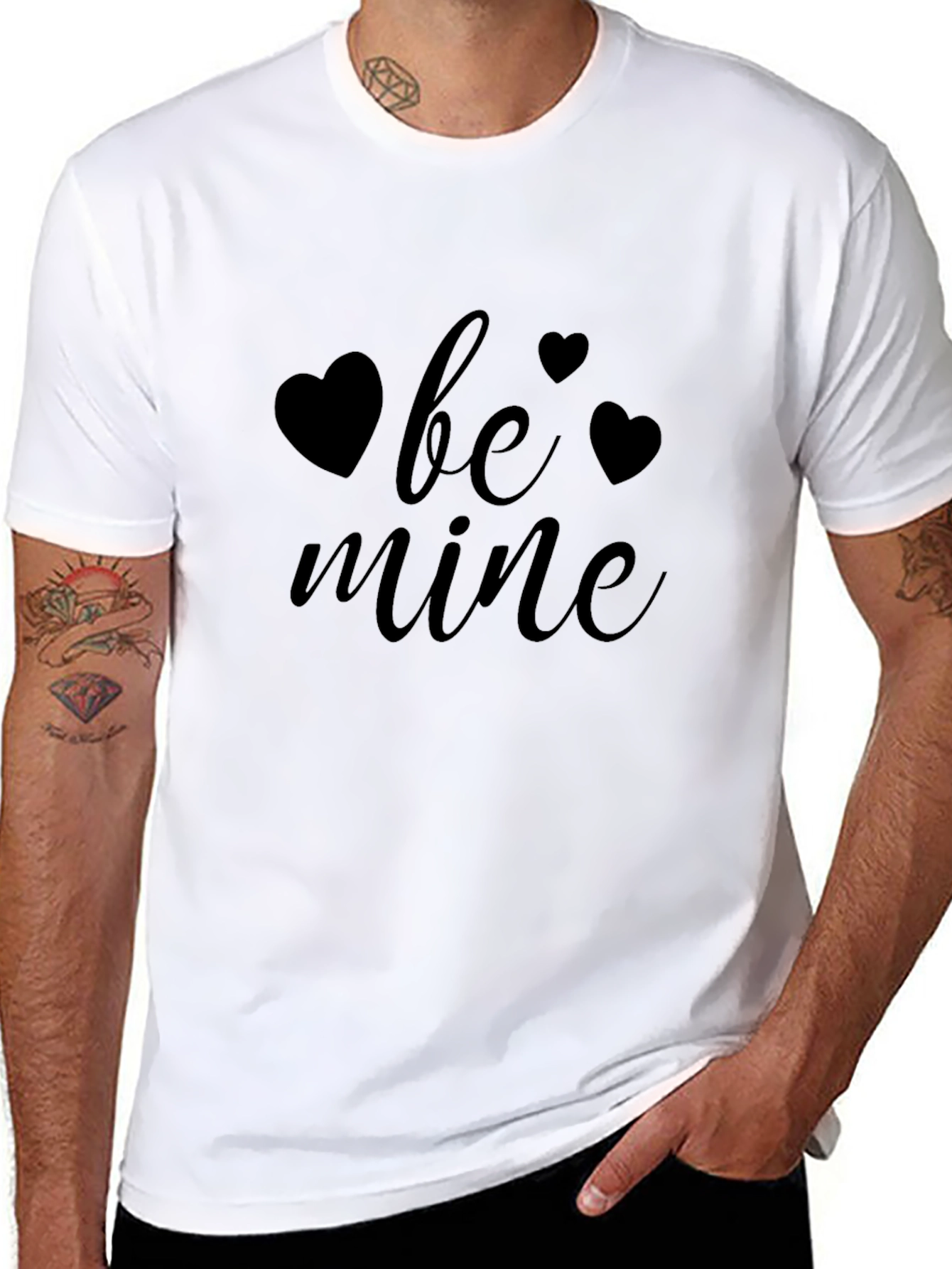 Be Mine Valentines Day Black T-Shirt
