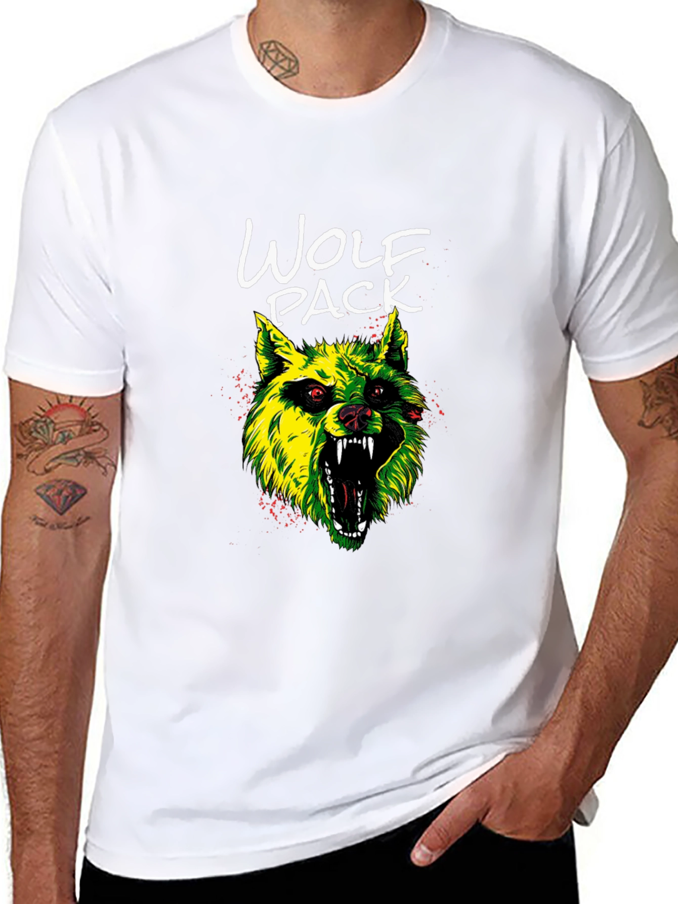 Wolf Pack Graphic Tee - Mens Black T-Shirt