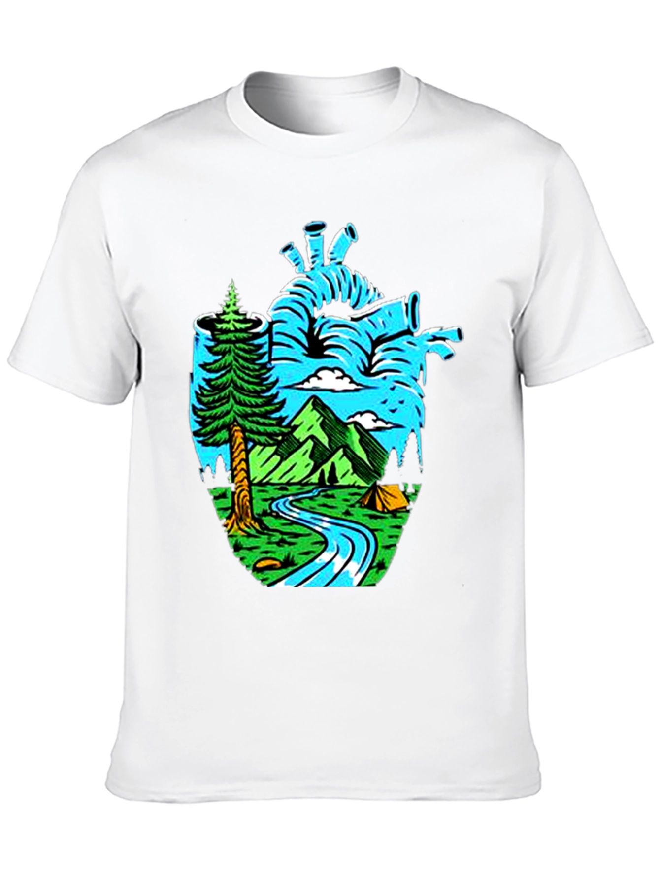 Nature Heart Graphic Tee - Black