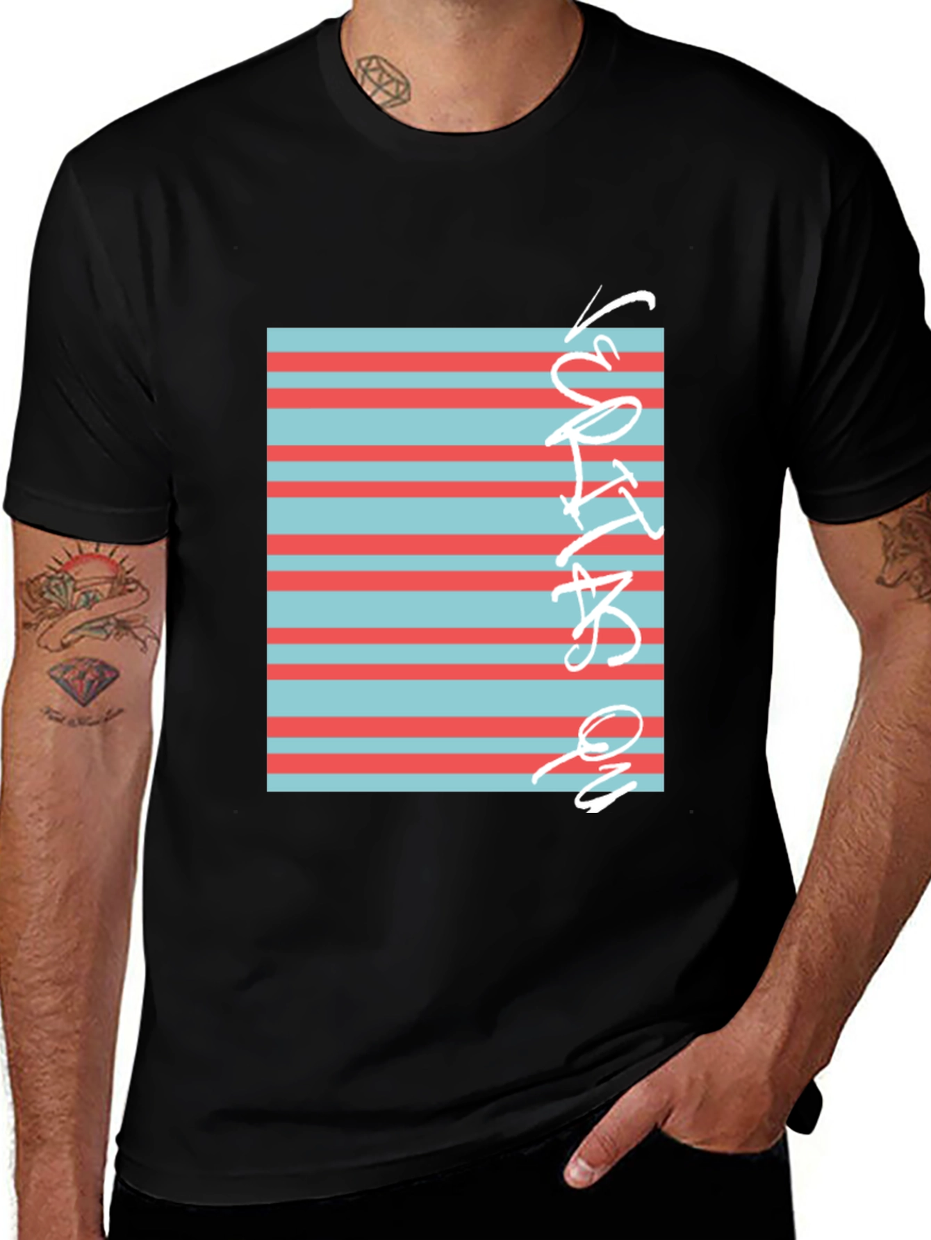 Striped Graphic Tee - Cool Casual Style
