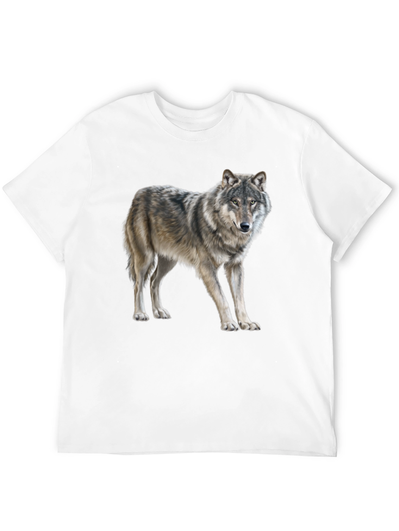 Wolf Graphic Print T-Shirt - Black