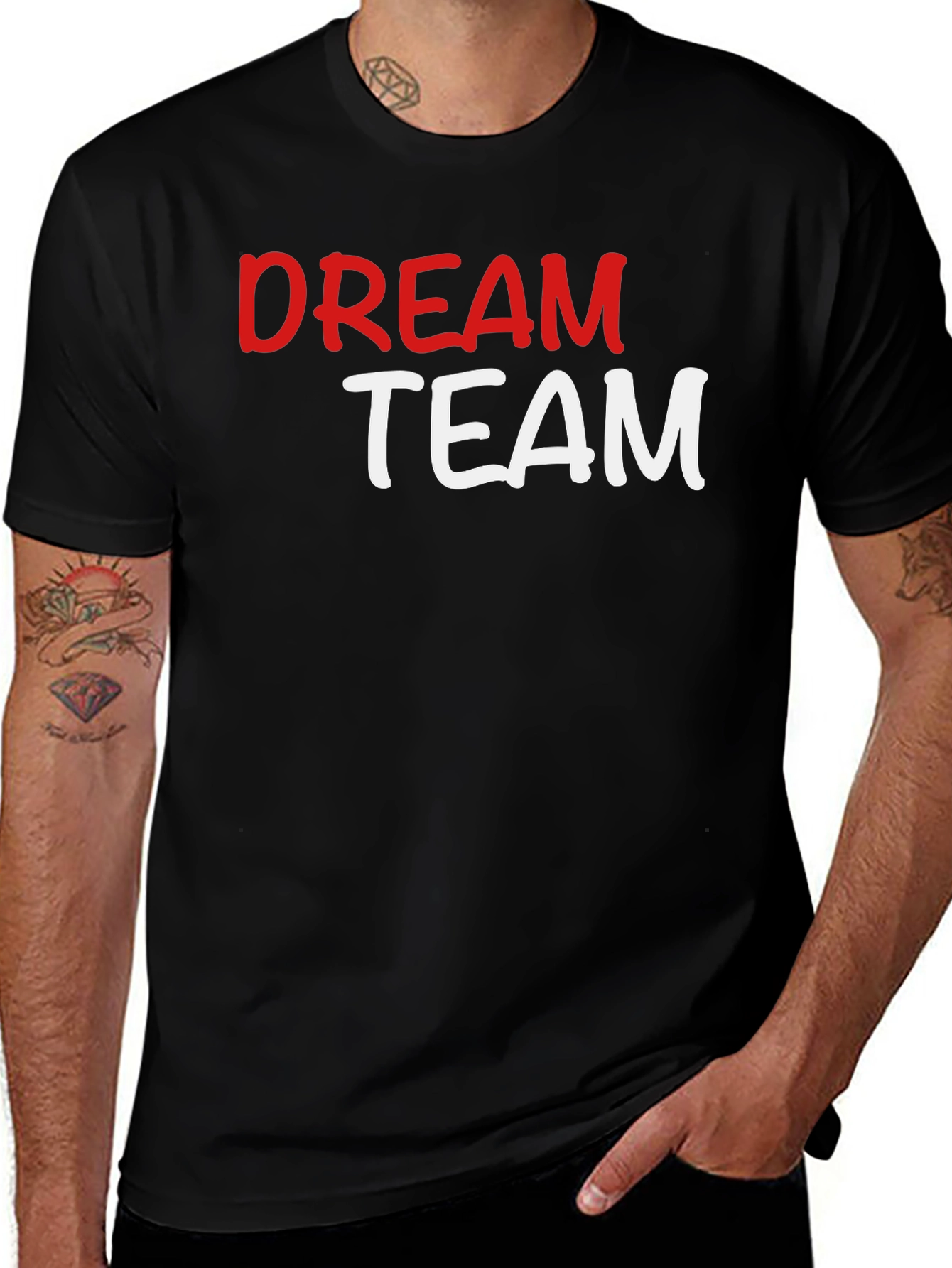 Dream Team Graphic T-Shirt - Black Crew Neck Tee