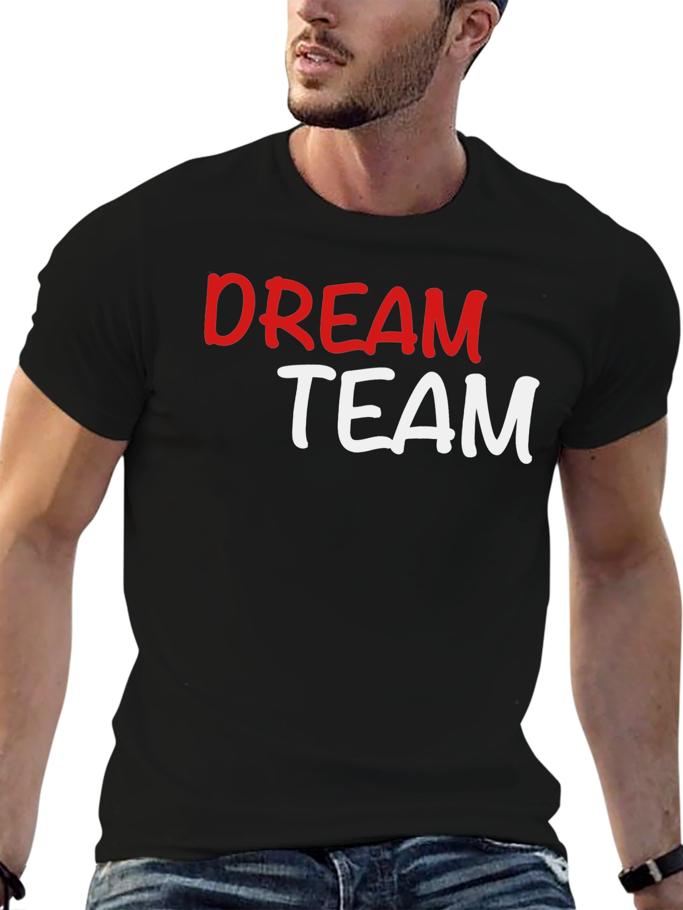 Dream Team Graphic T-Shirt - Black Crew Neck Tee