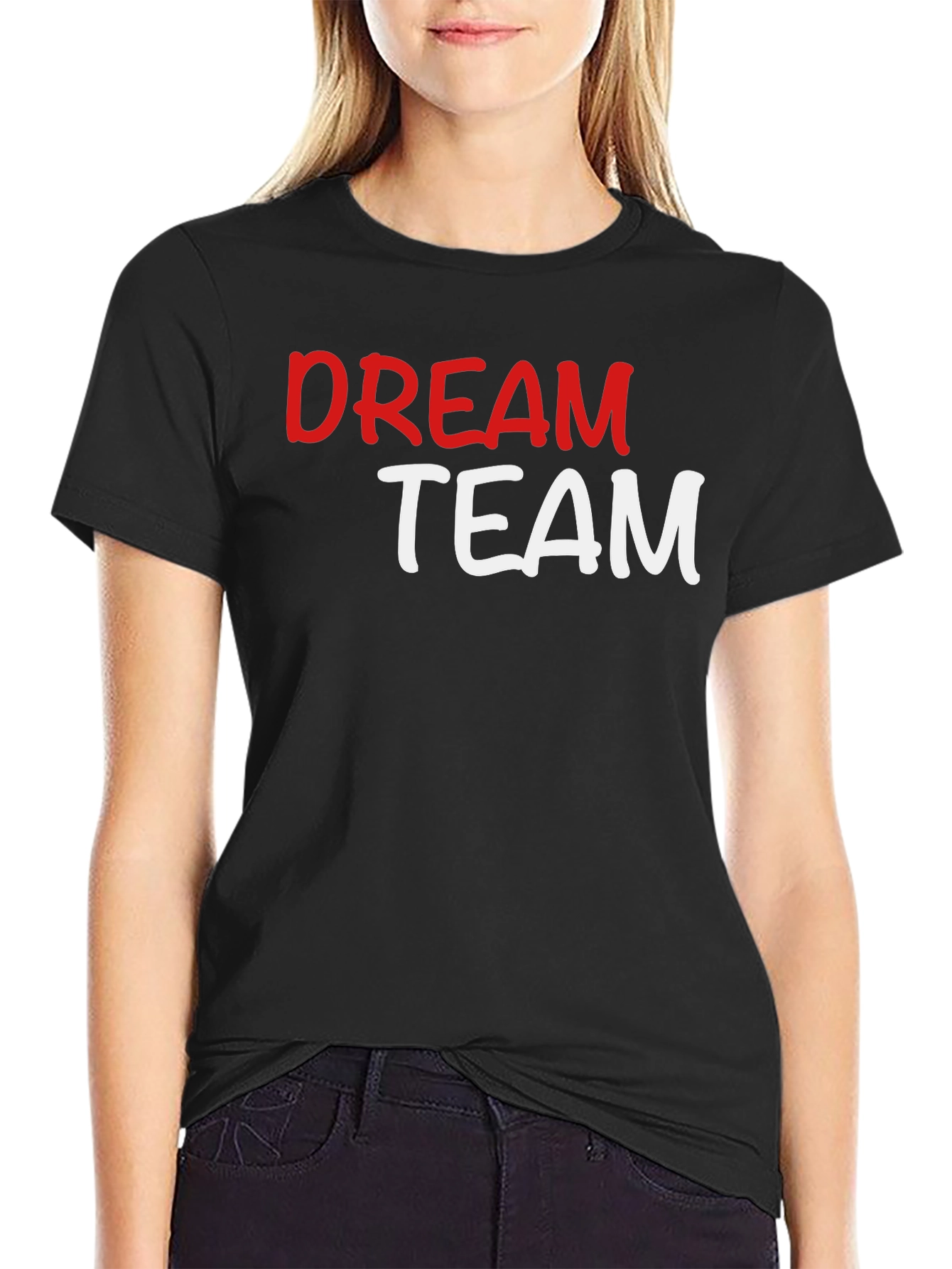 Dream Team Graphic T-Shirt - Black Crew Neck Tee