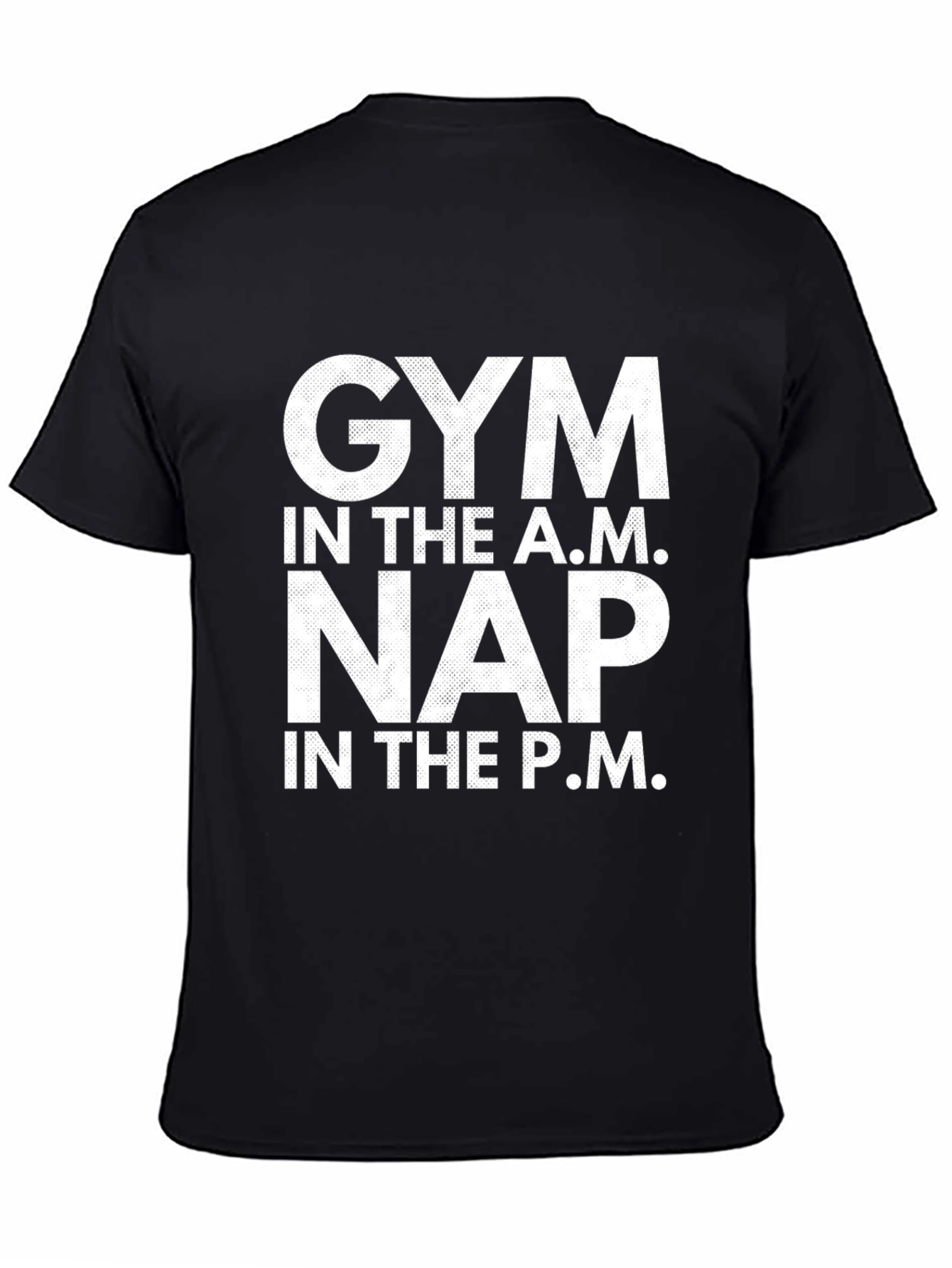 Gym and Nap Graphic Tee - Black Cotton T-Shirt