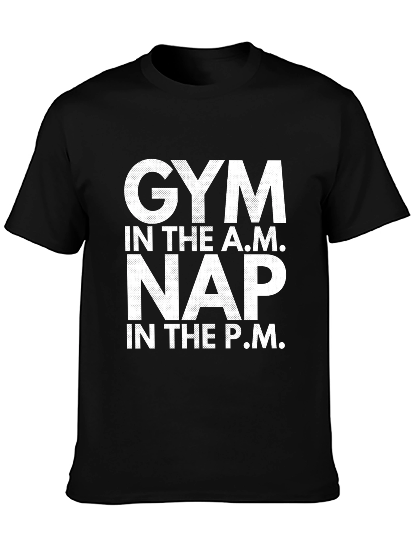 Gym and Nap Graphic Tee - Black Cotton T-Shirt