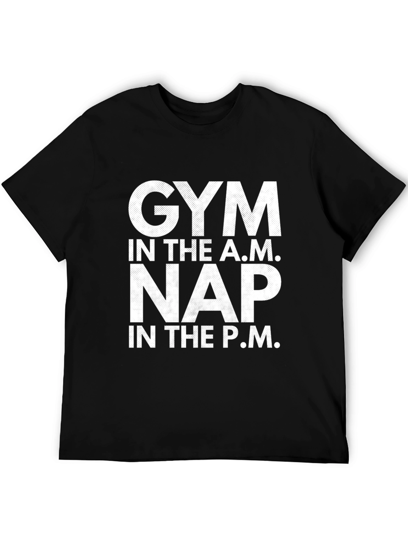 Gym and Nap Graphic Tee - Black Cotton T-Shirt
