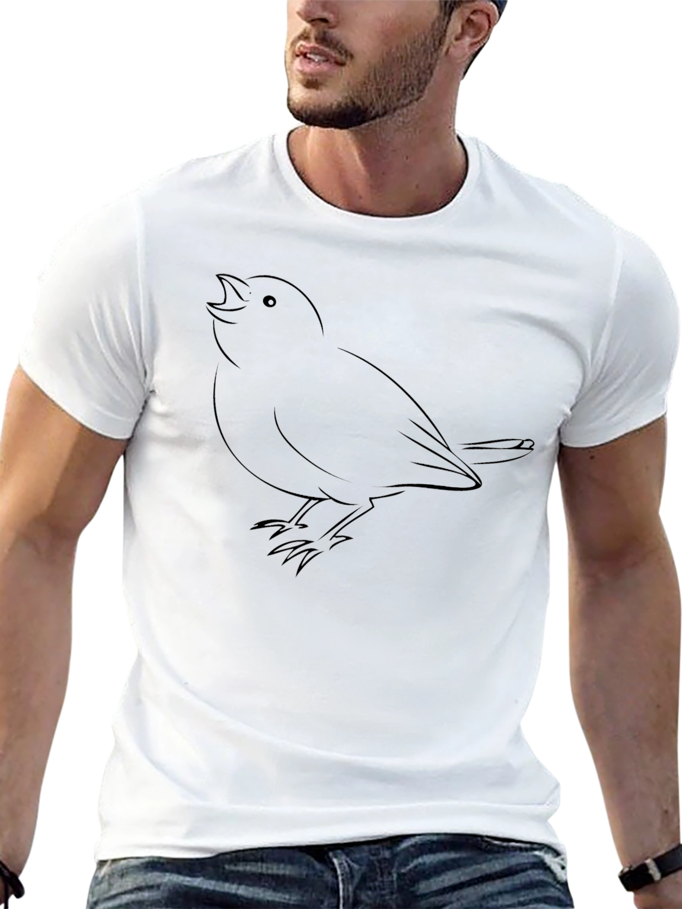 Bird Graphic Black Tee - Classic Fit
