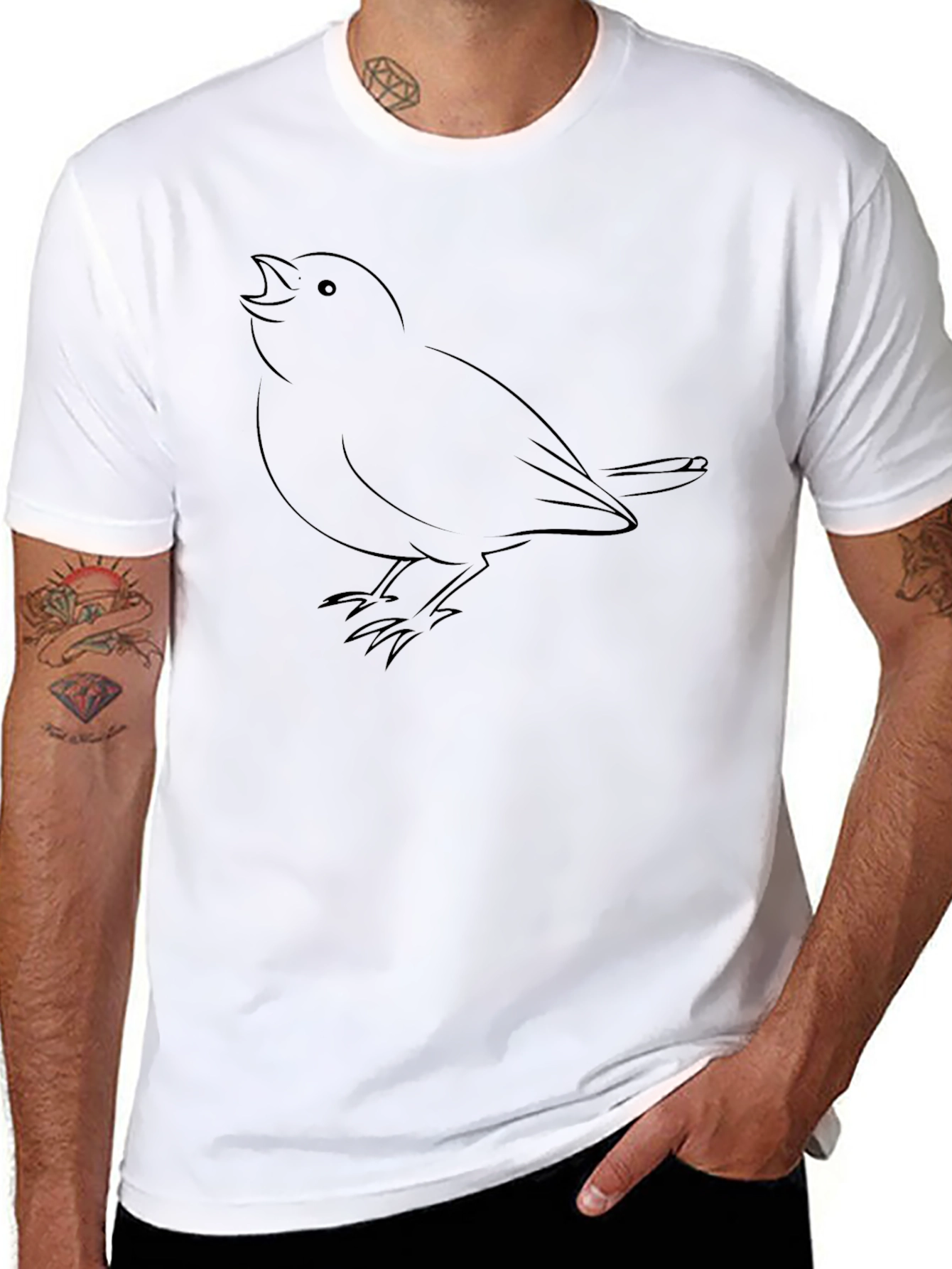 Bird Graphic Black Tee - Classic Fit
